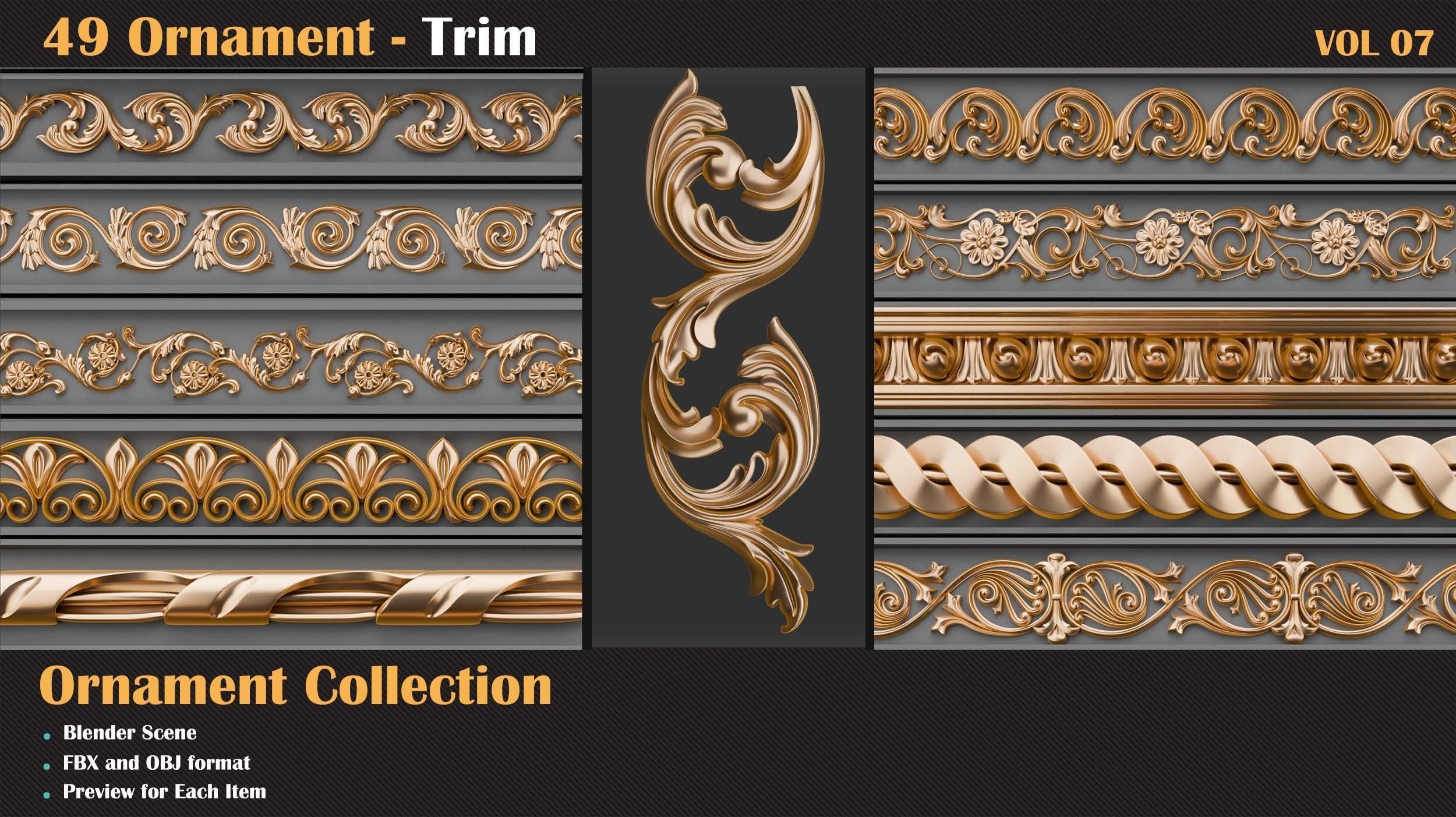 49 Ornament Trim - Vol 07 3D model_1