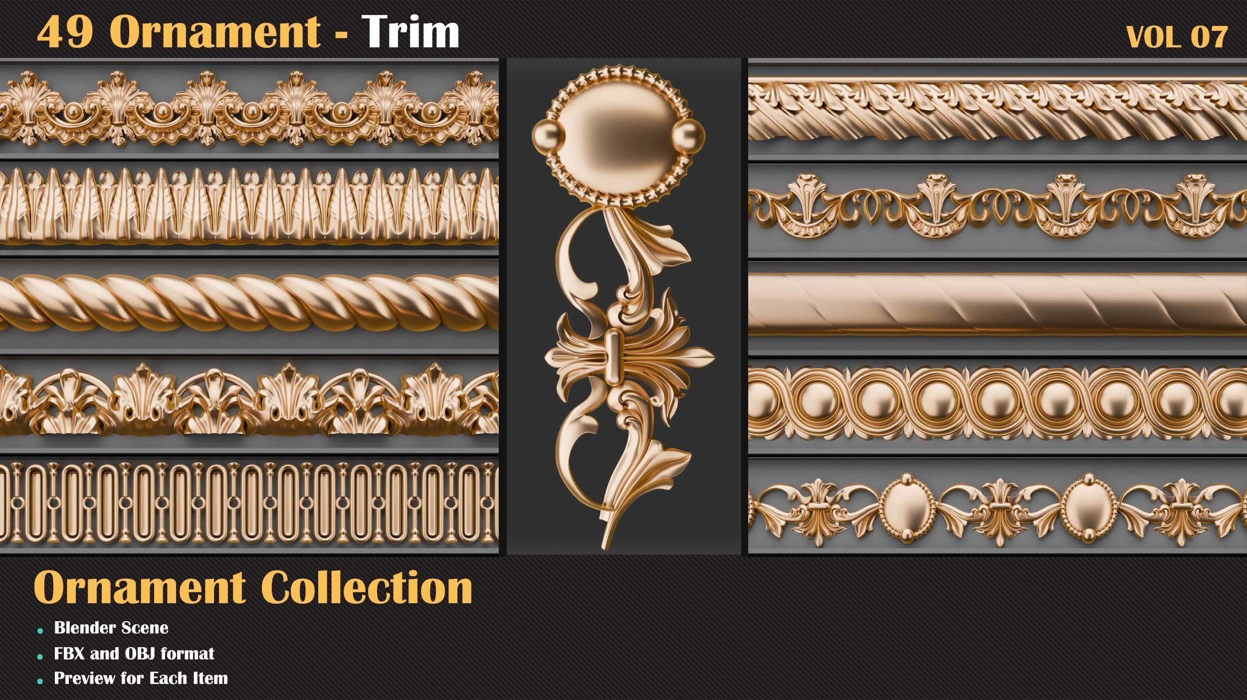 49 Ornament Trim - Vol 07 3D model_4