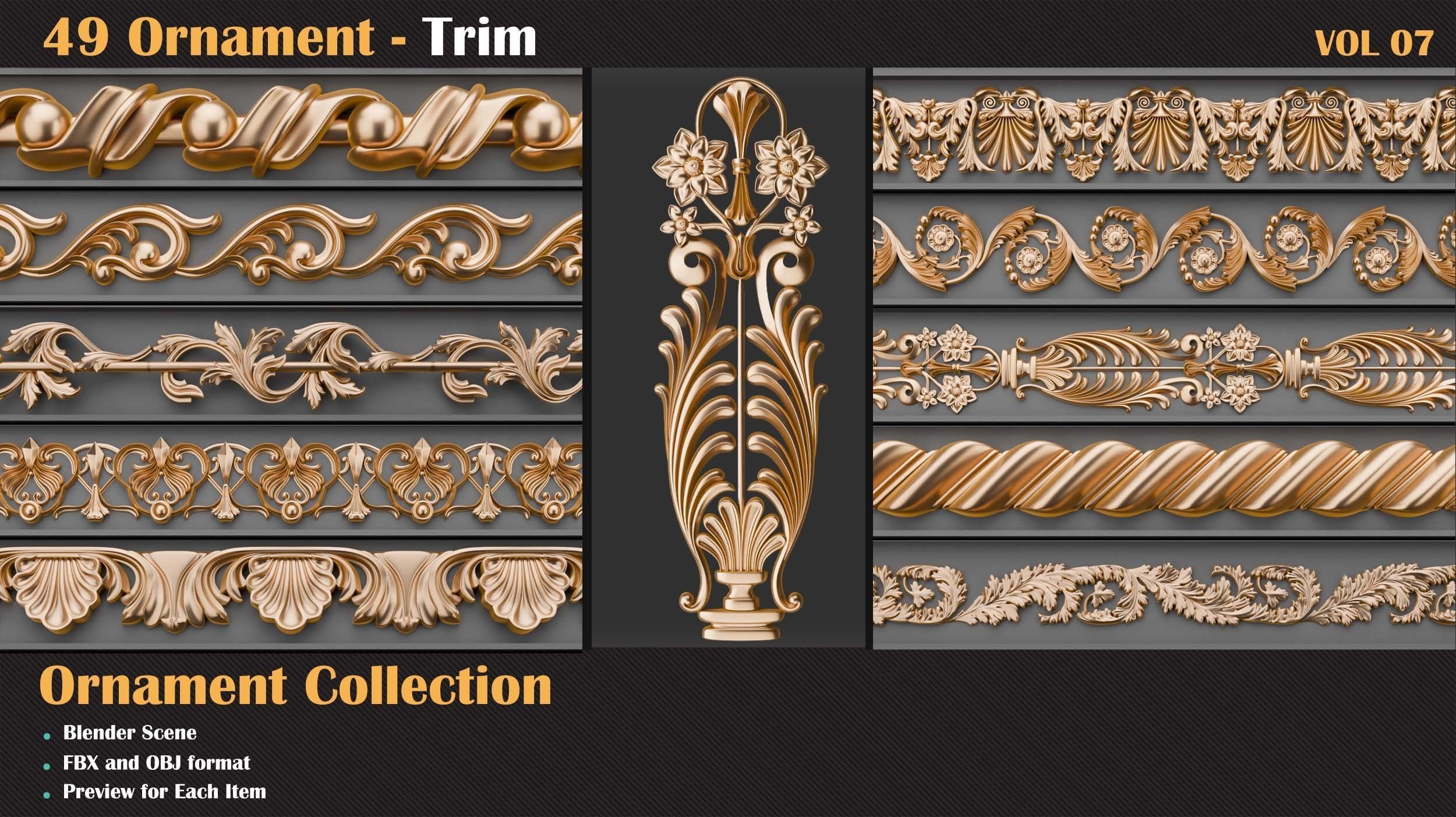 49 Ornament Trim - Vol 07 3D model_2