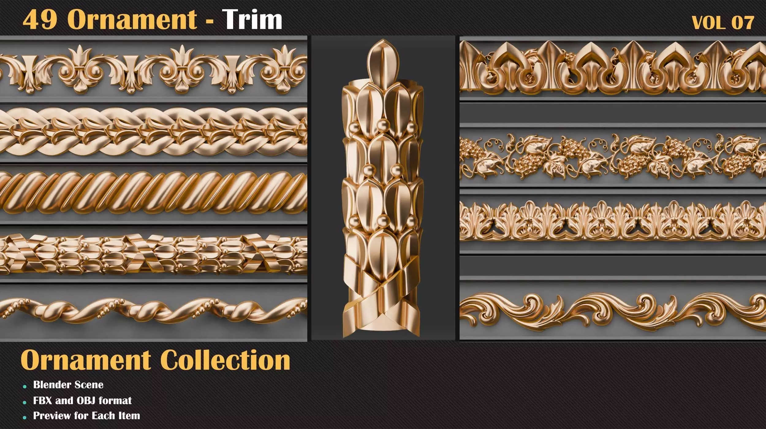 49 Ornament Trim - Vol 07 3D model_0