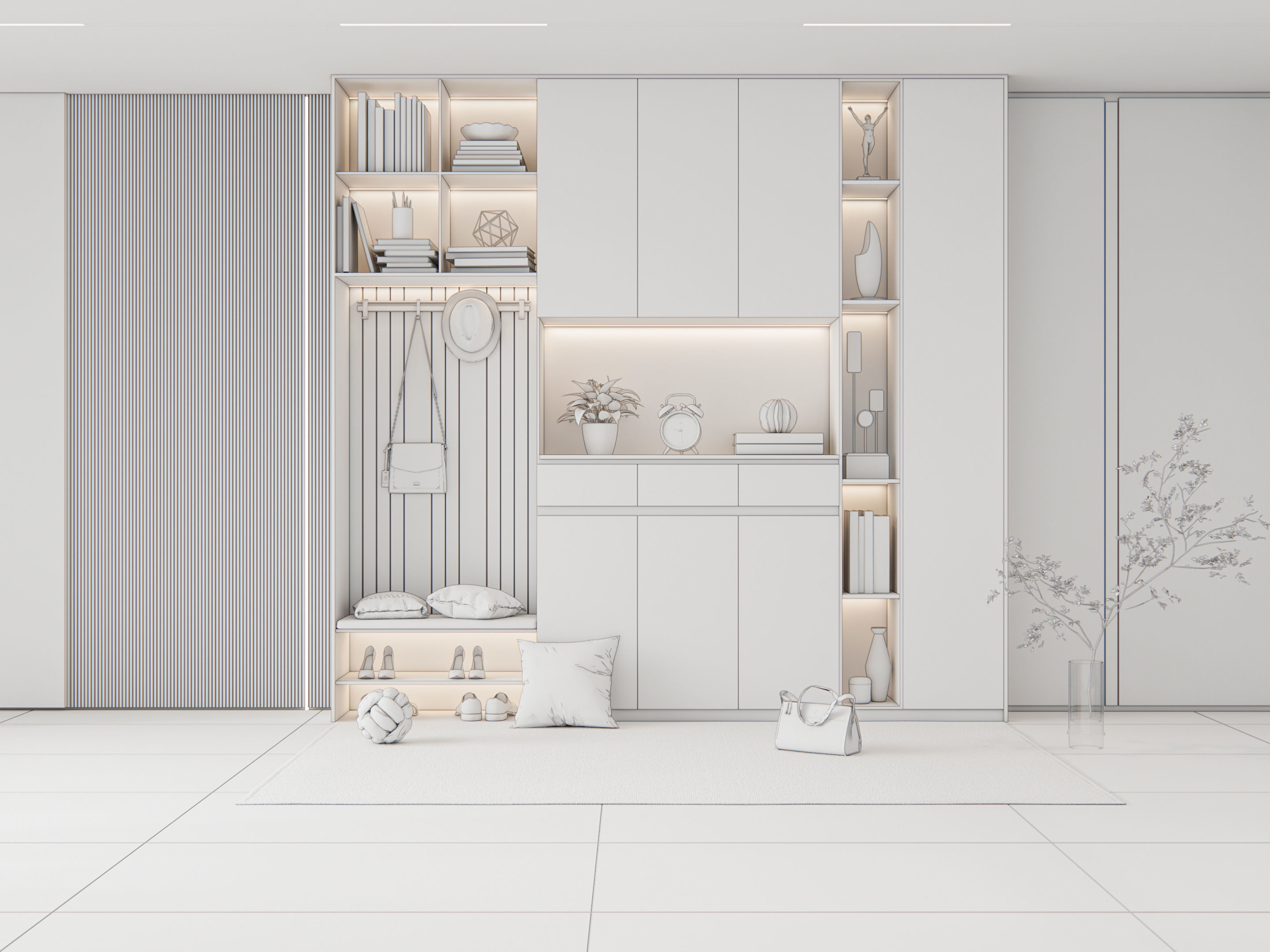 Entryway hallway entrance hall corridor furniture 6 3D model_19