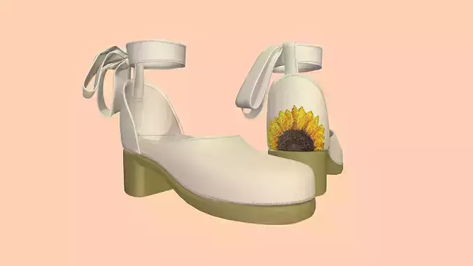 Sun flower high heel shoes