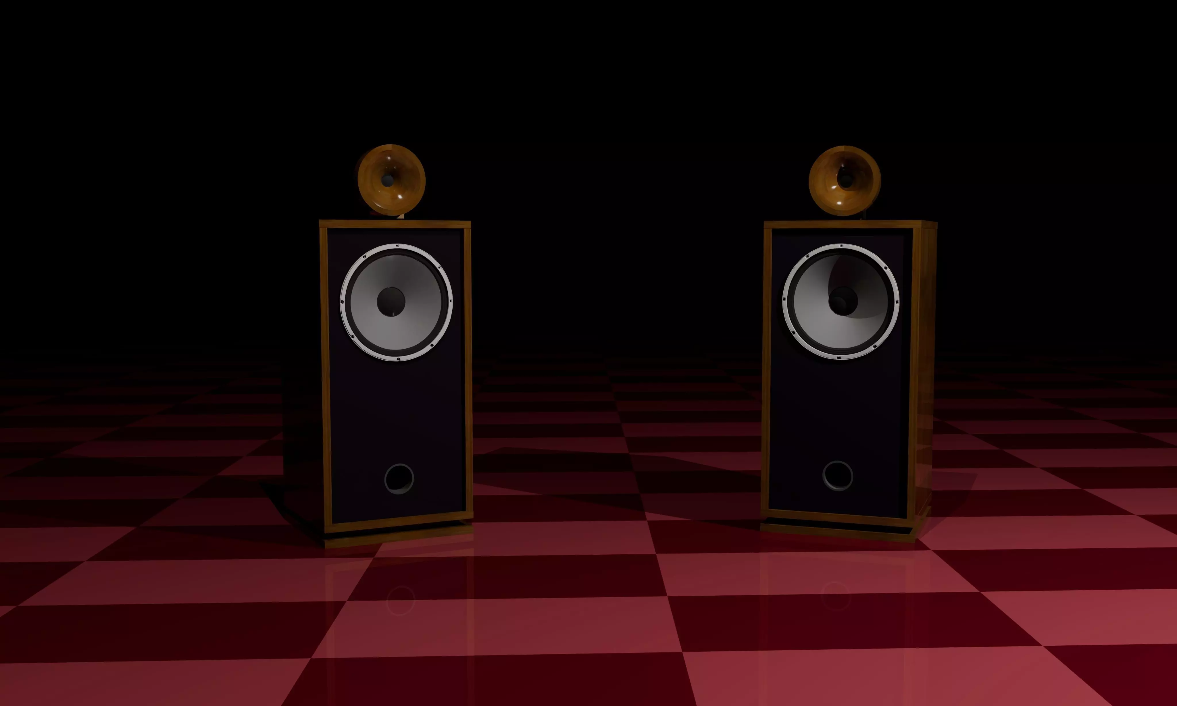 Loudspeakers 2 ways Free 3D model_0