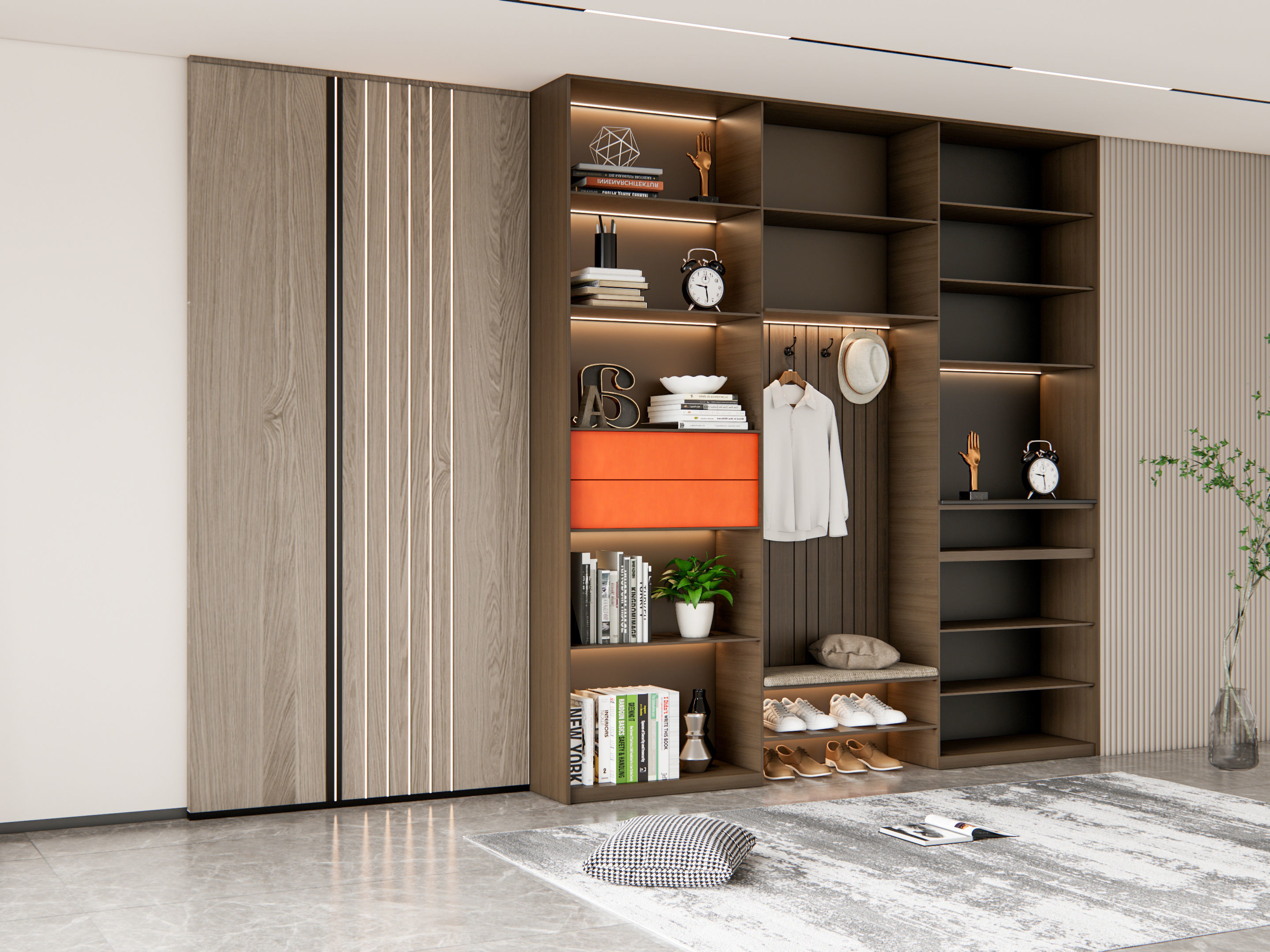 Entryway hallway entrance hall corridor furniture 7 3D model_12