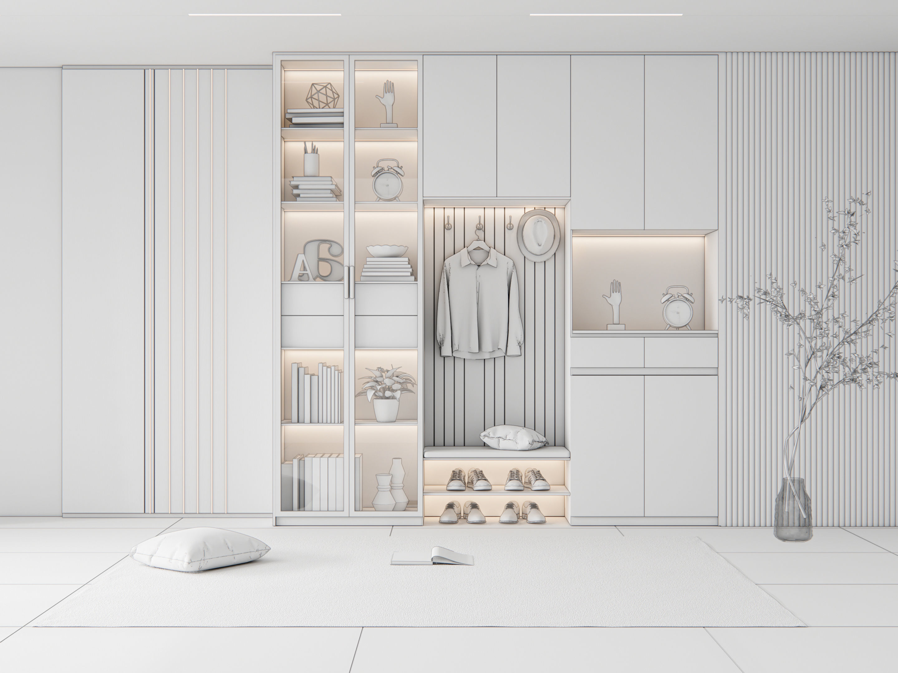 Entryway hallway entrance hall corridor furniture 7 3D model_19