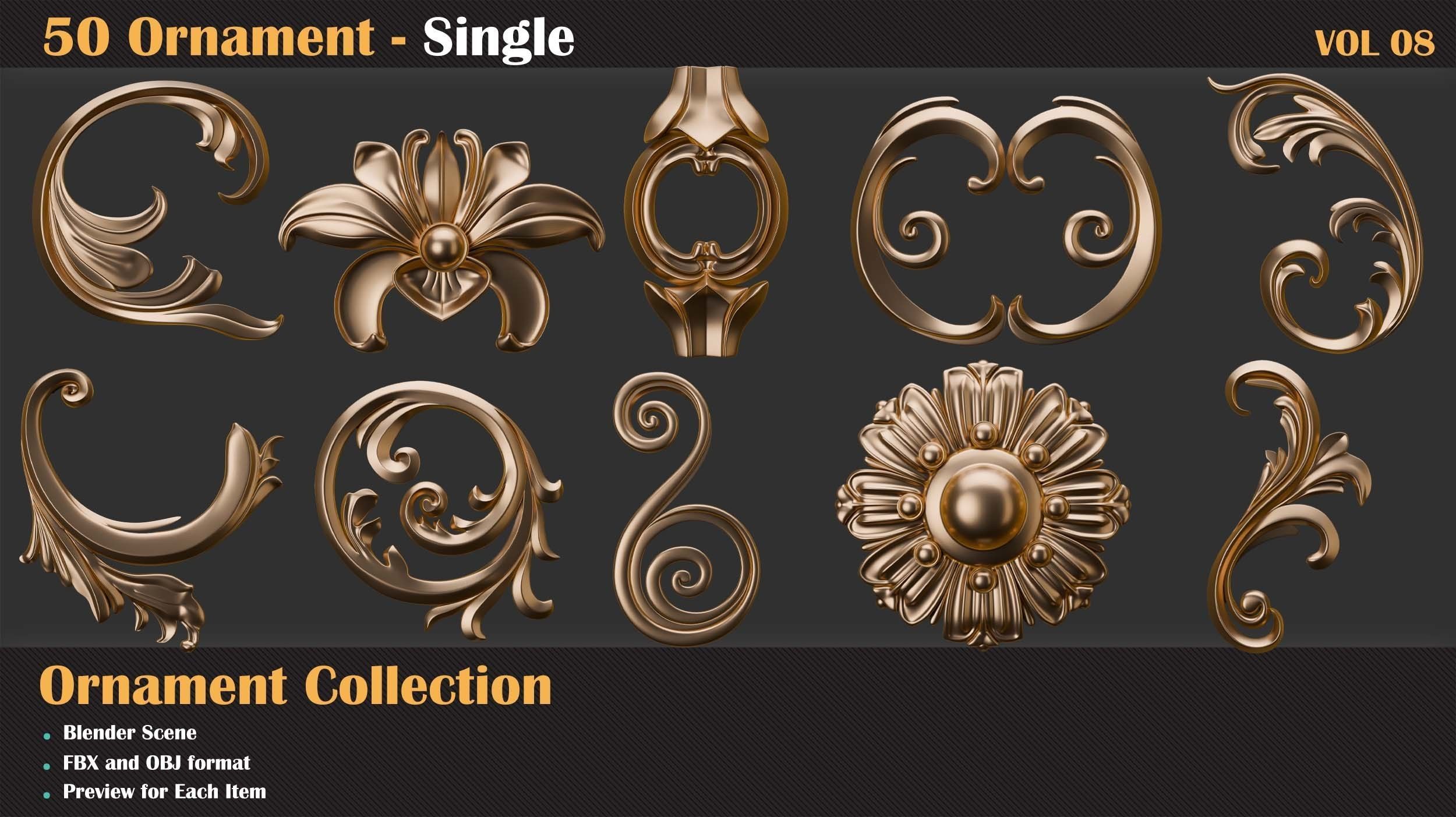 50 Ornament Single - Vol 08 3D model_3