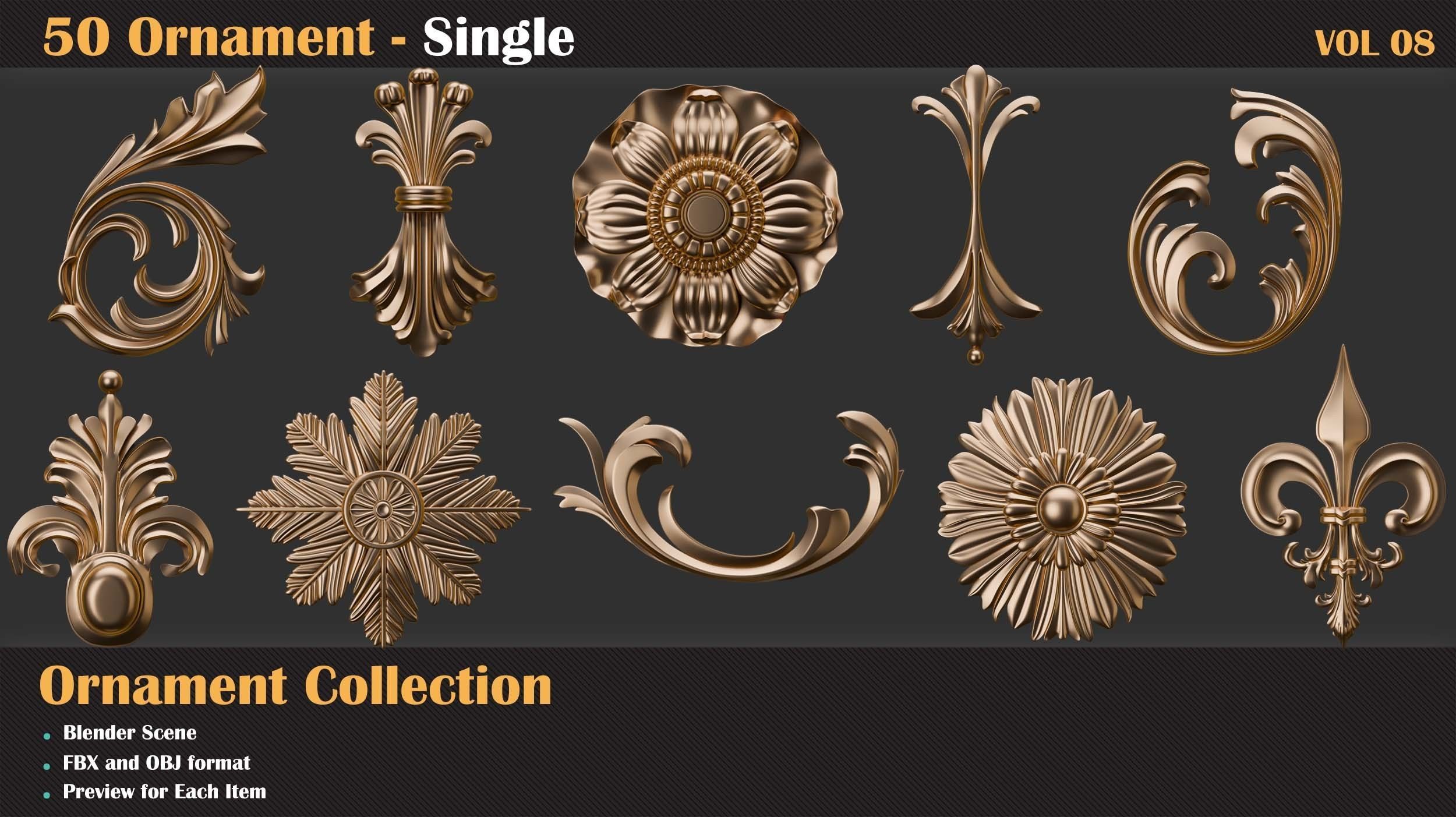 50 Ornament Single - Vol 08 3D model_4
