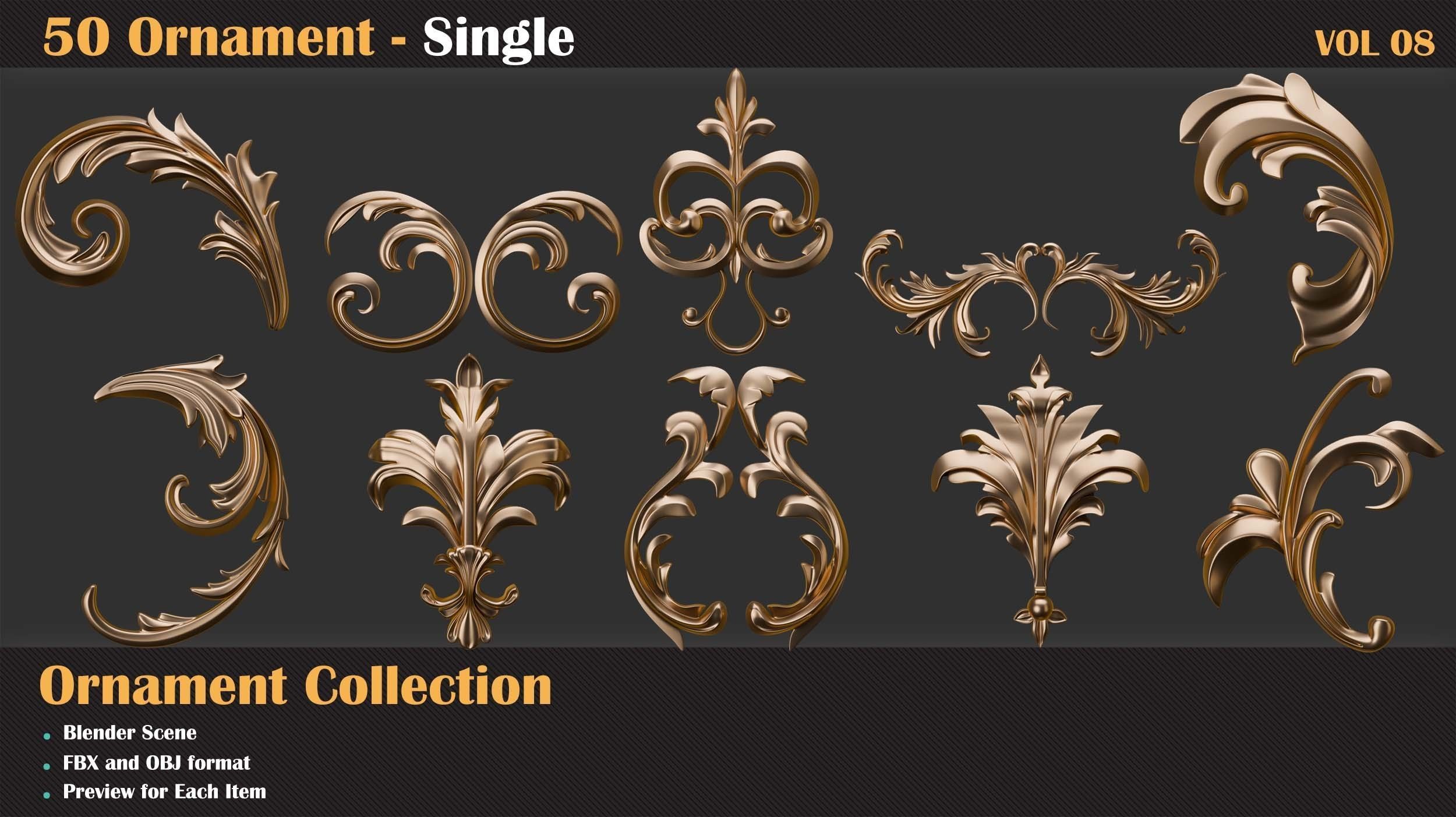 50 Ornament Single - Vol 08 3D model_1
