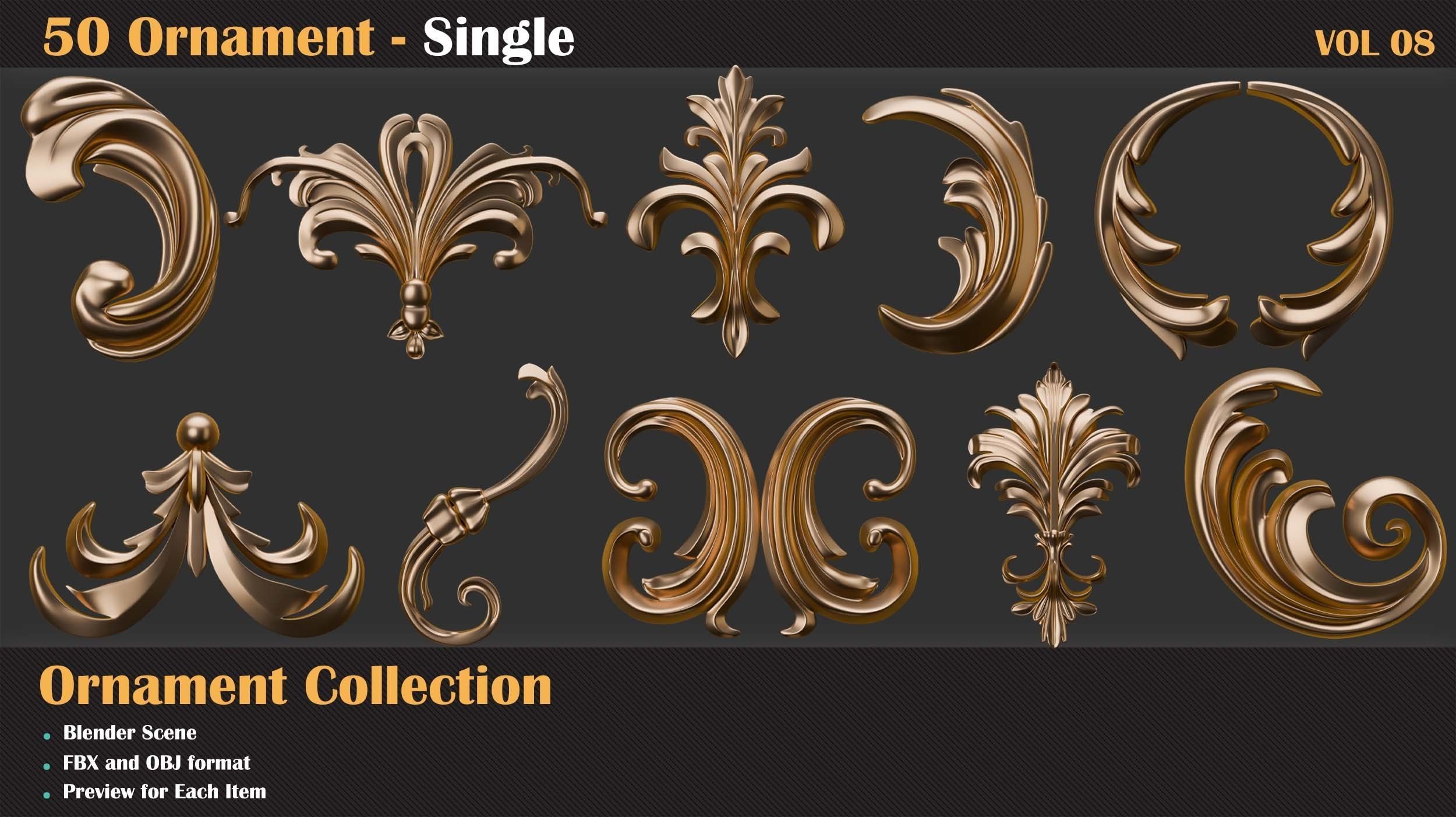 50 Ornament Single - Vol 08 3D model_2