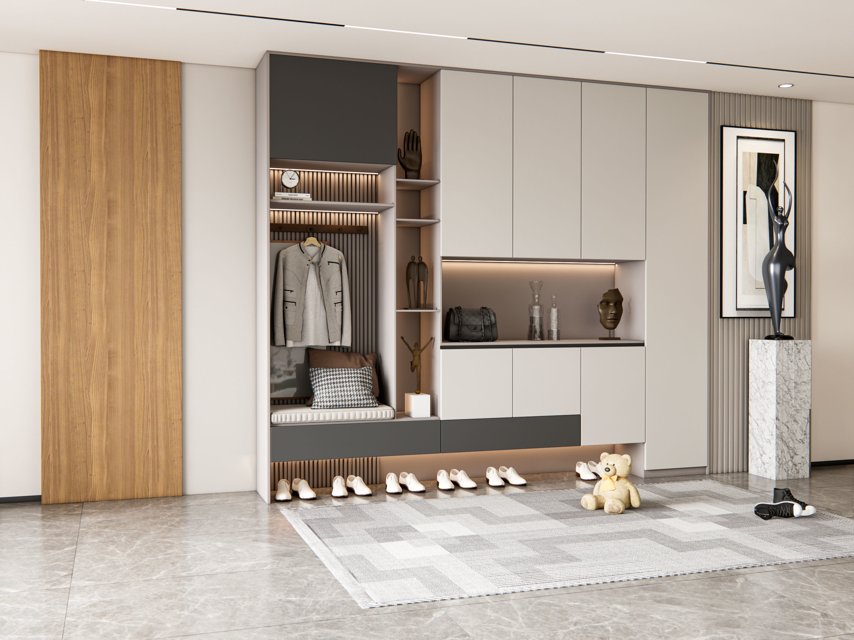 Entryway hallway entrance hall corridor furniture 8 3D model_19