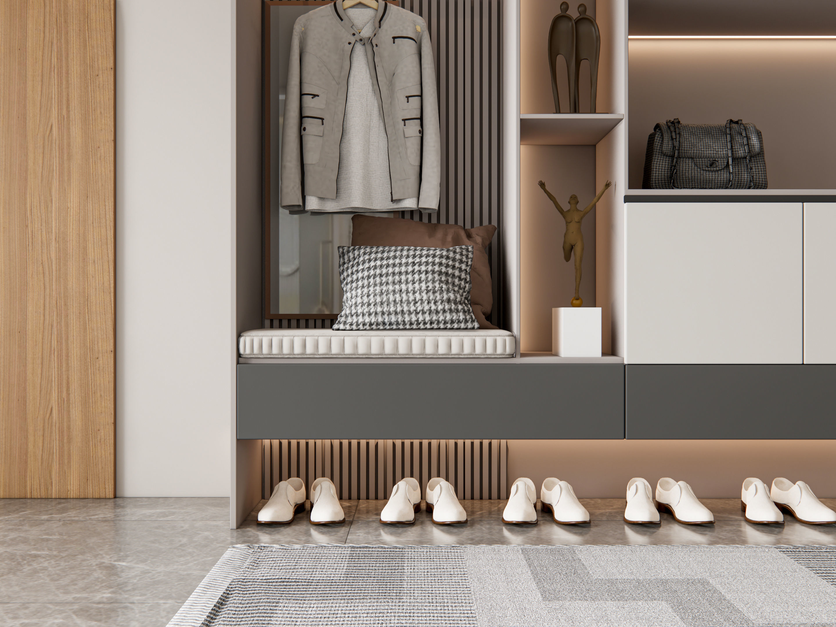 Entryway hallway entrance hall corridor furniture 8 3D model_11