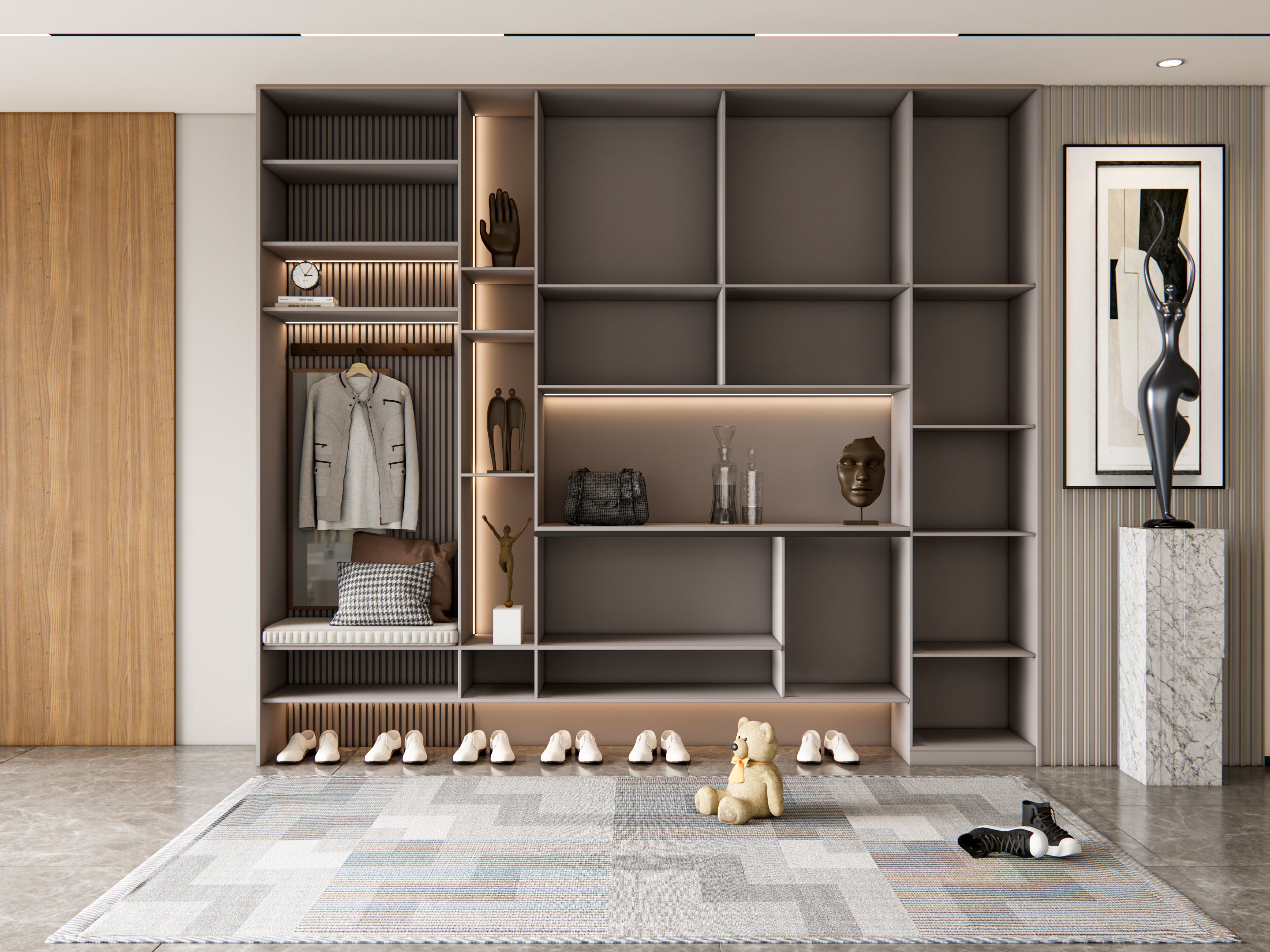 Entryway hallway entrance hall corridor furniture 8 3D model_1