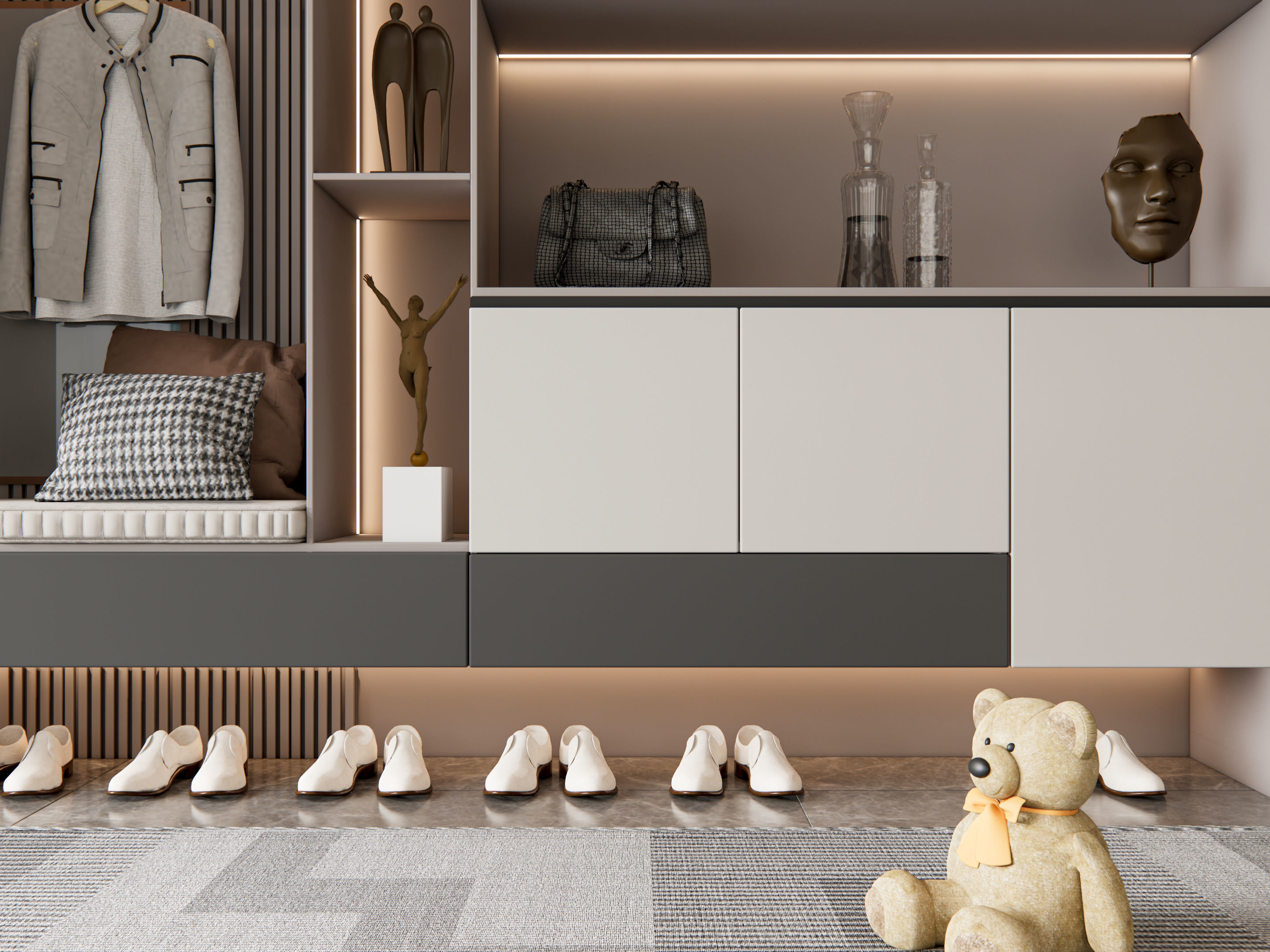 Entryway hallway entrance hall corridor furniture 8 3D model_10