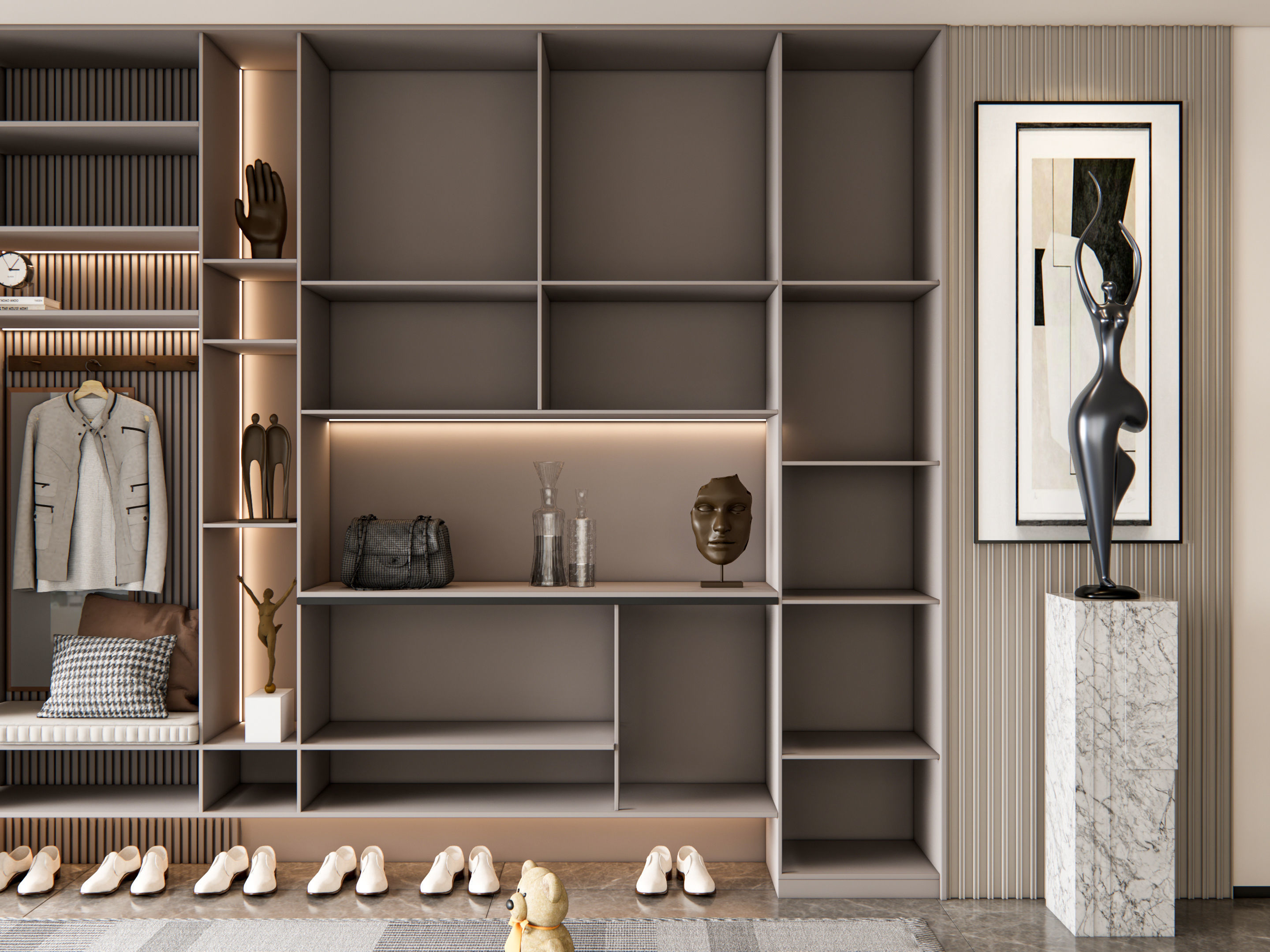 Entryway hallway entrance hall corridor furniture 8 3D model_13