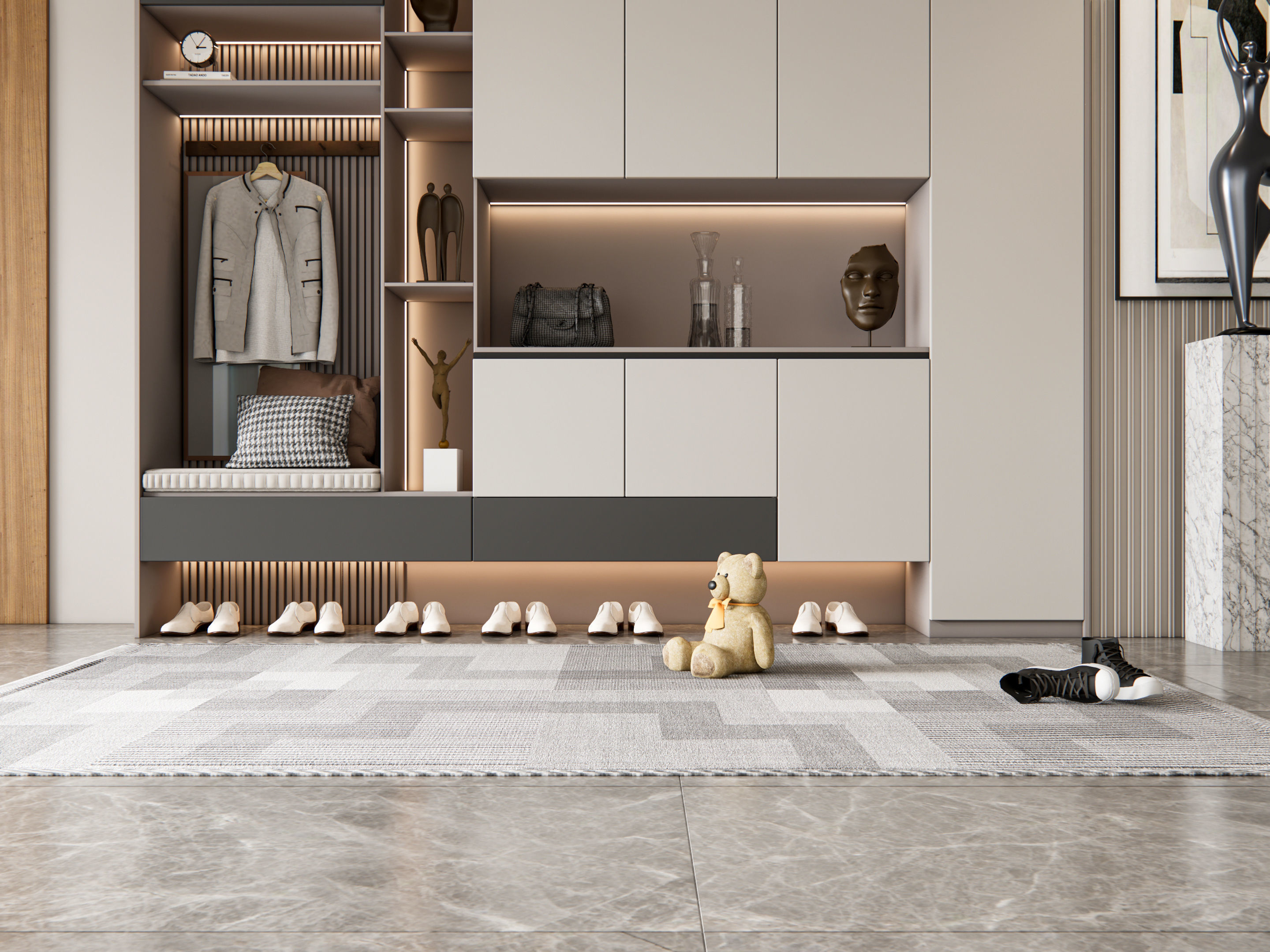 Entryway hallway entrance hall corridor furniture 8 3D model_5