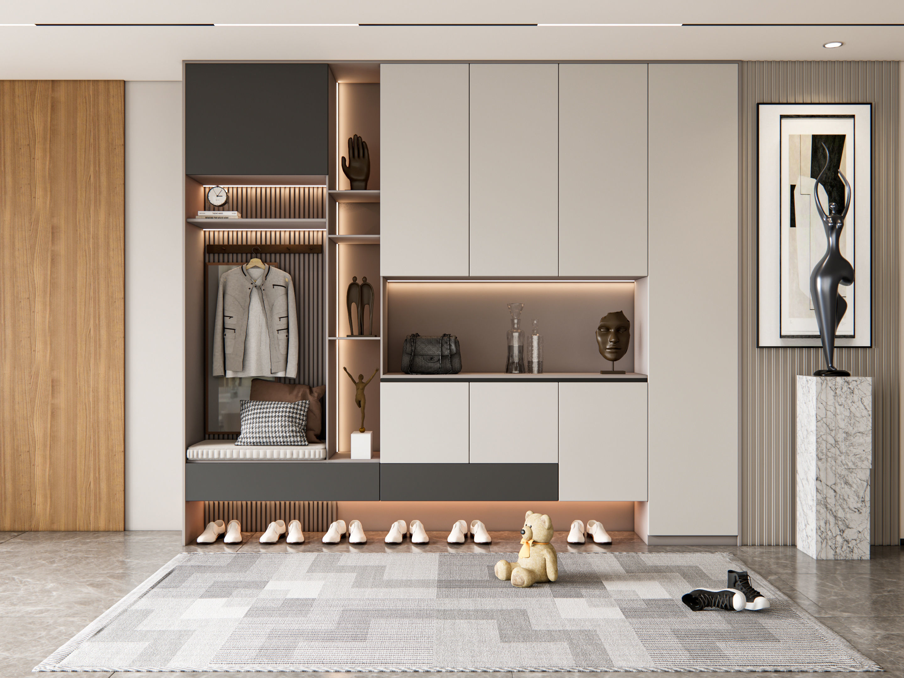 Entryway hallway entrance hall corridor furniture 8 3D model_2