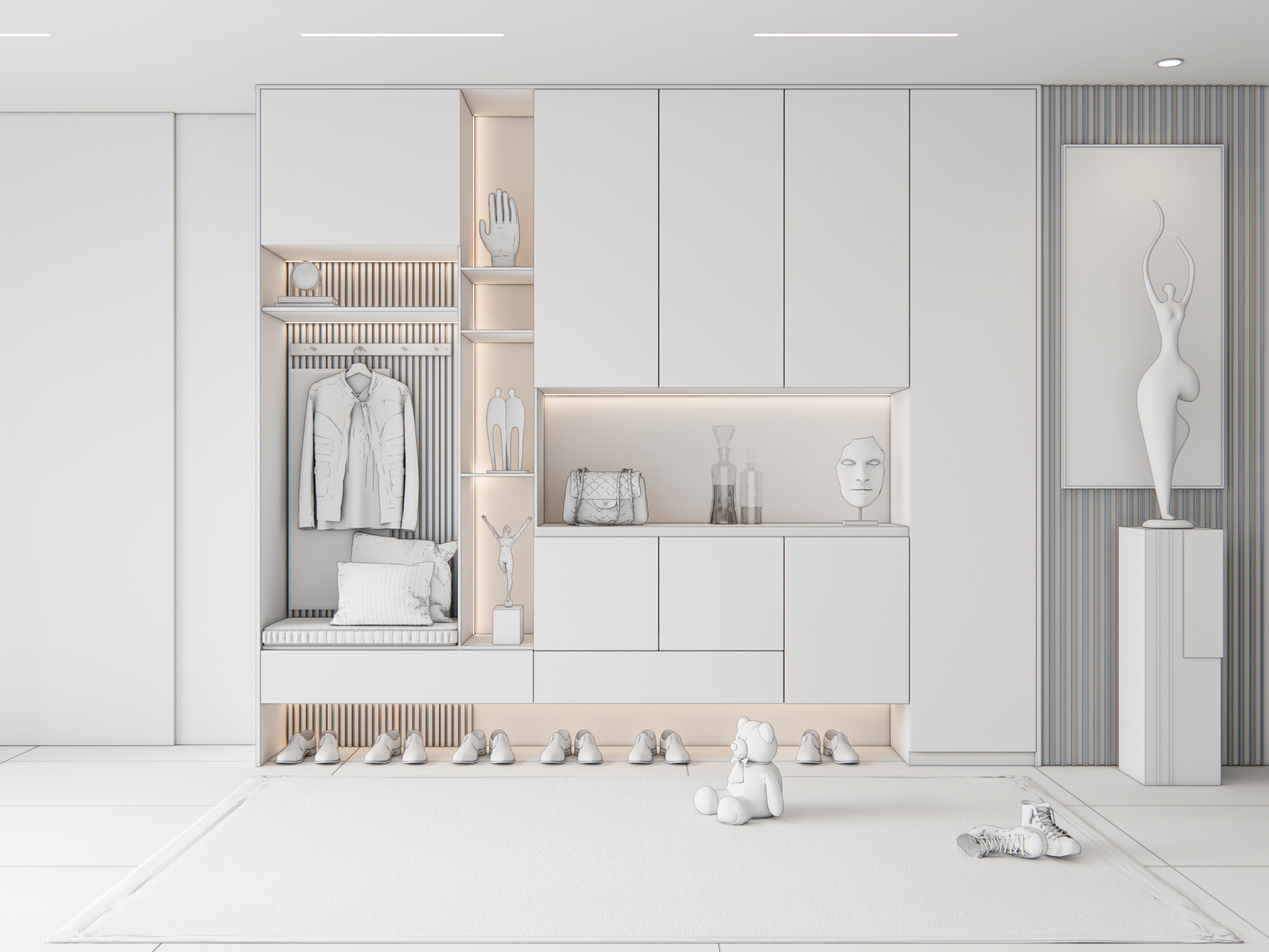 Entryway hallway entrance hall corridor furniture 8 3D model_18