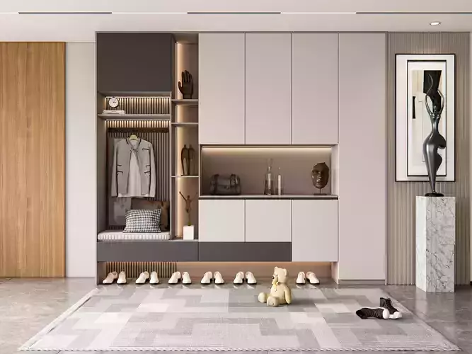 Entryway hallway entrance hall corridor furniture 8 3D model