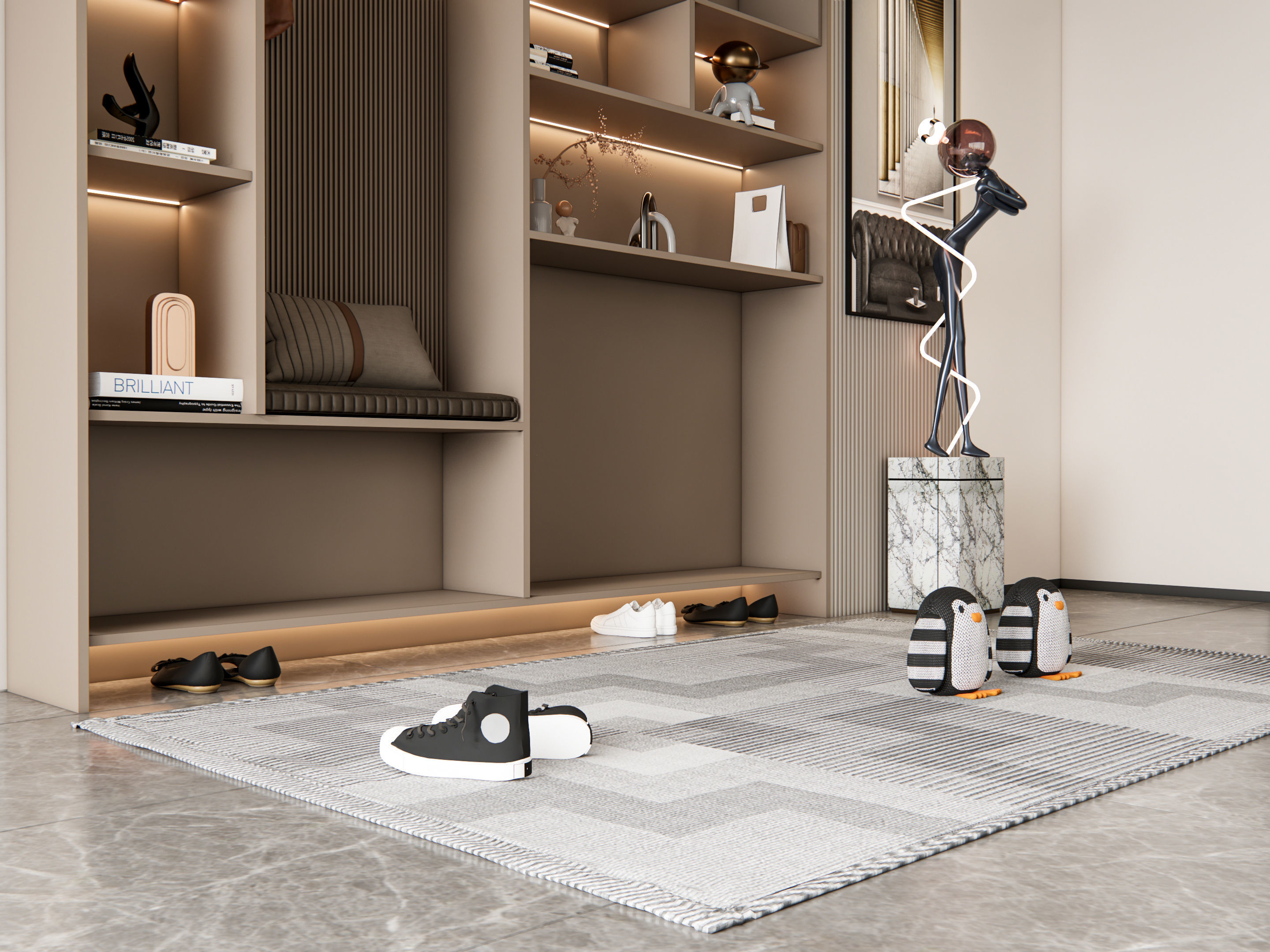 Entryway hallway entrance hall corridor furniture 9 3D model_6