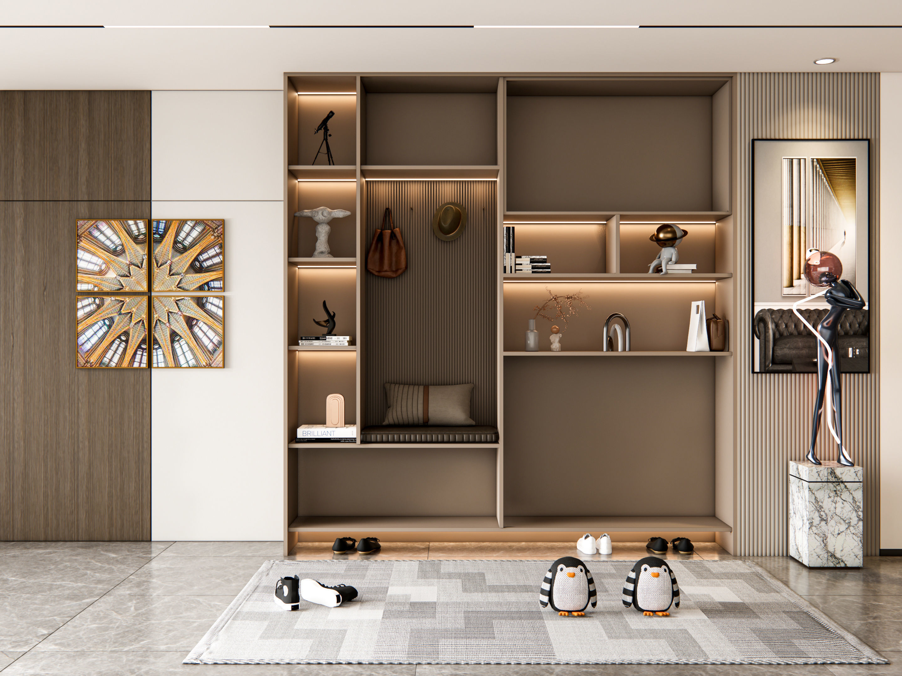 Entryway hallway entrance hall corridor furniture 9 3D model_1