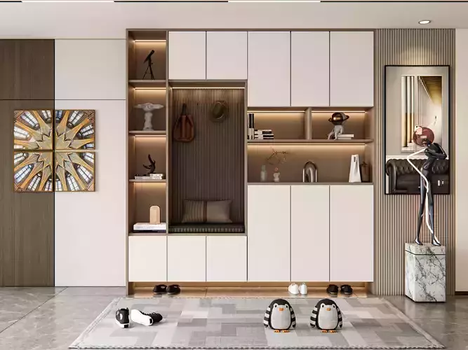 Entryway hallway entrance hall corridor furniture 9 3D model