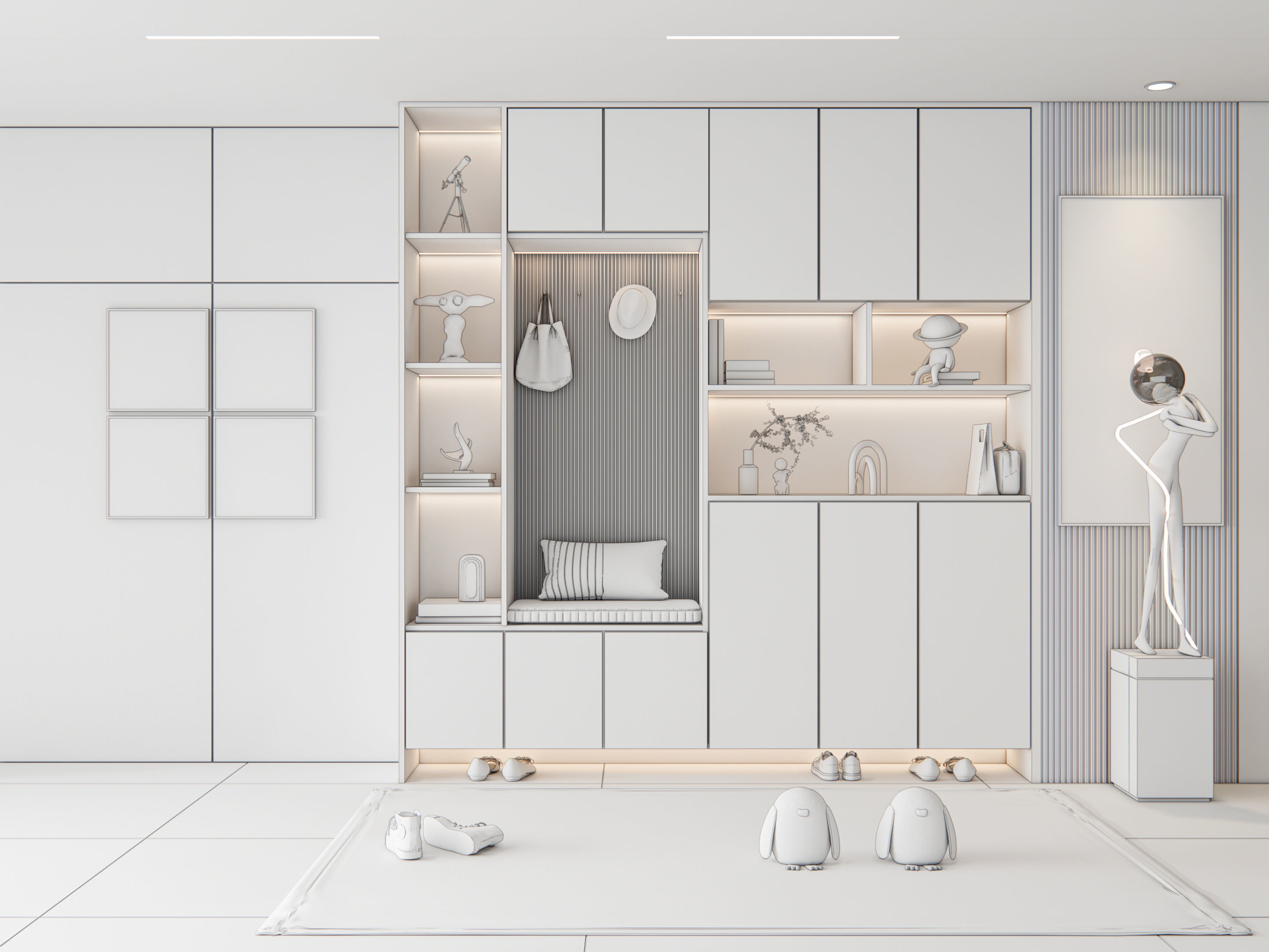 Entryway hallway entrance hall corridor furniture 9 3D model_18