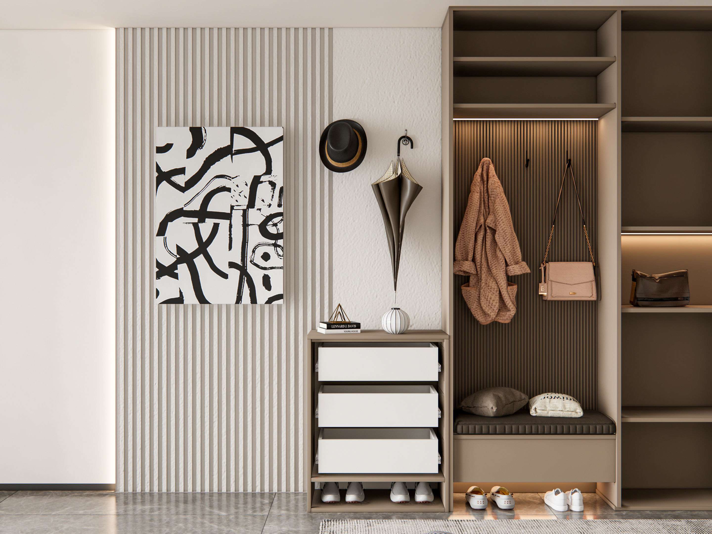 Entryway hallway entrance hall corridor furniture 11 3D model_5