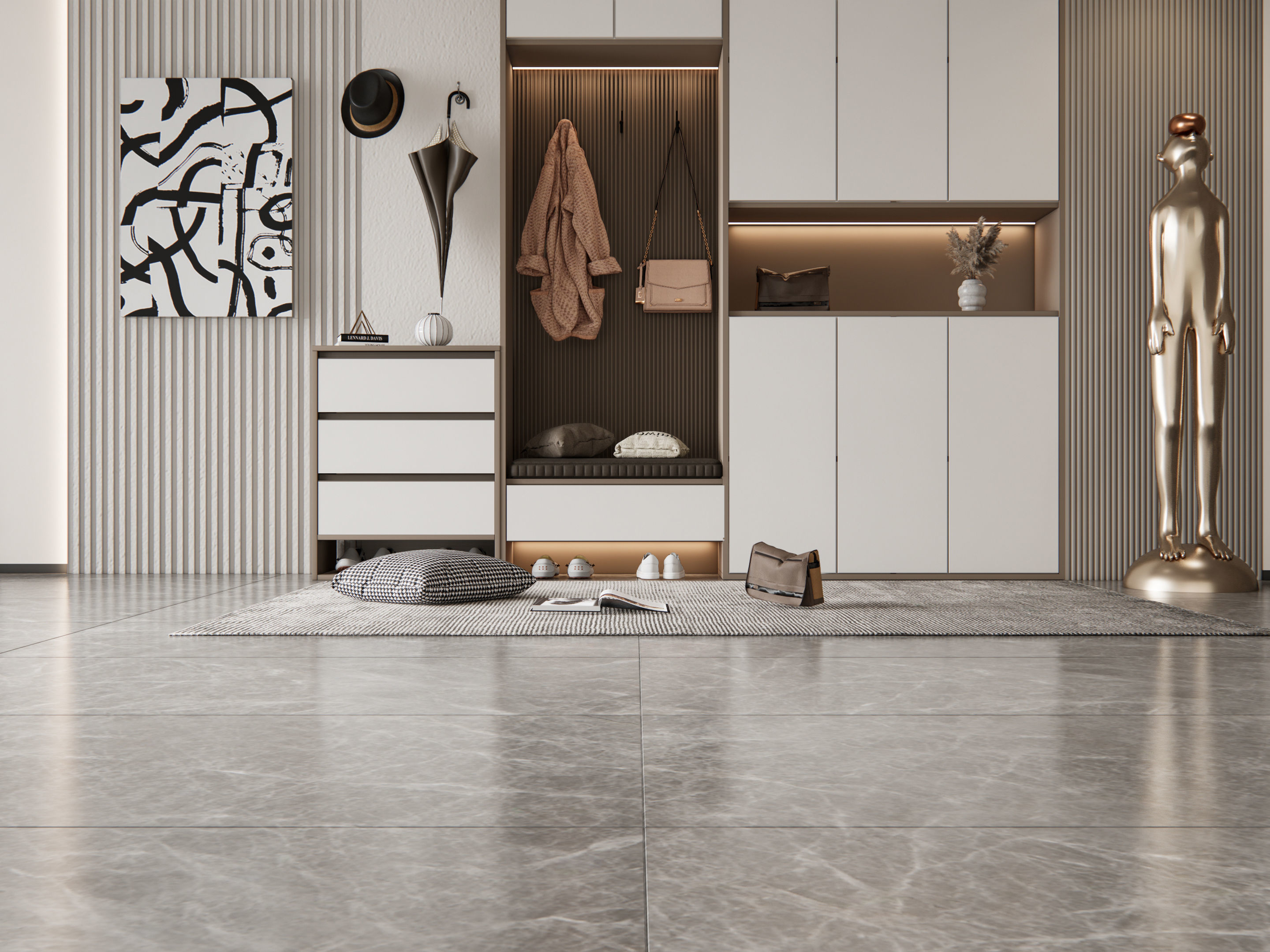 Entryway hallway entrance hall corridor furniture 11 3D model_16