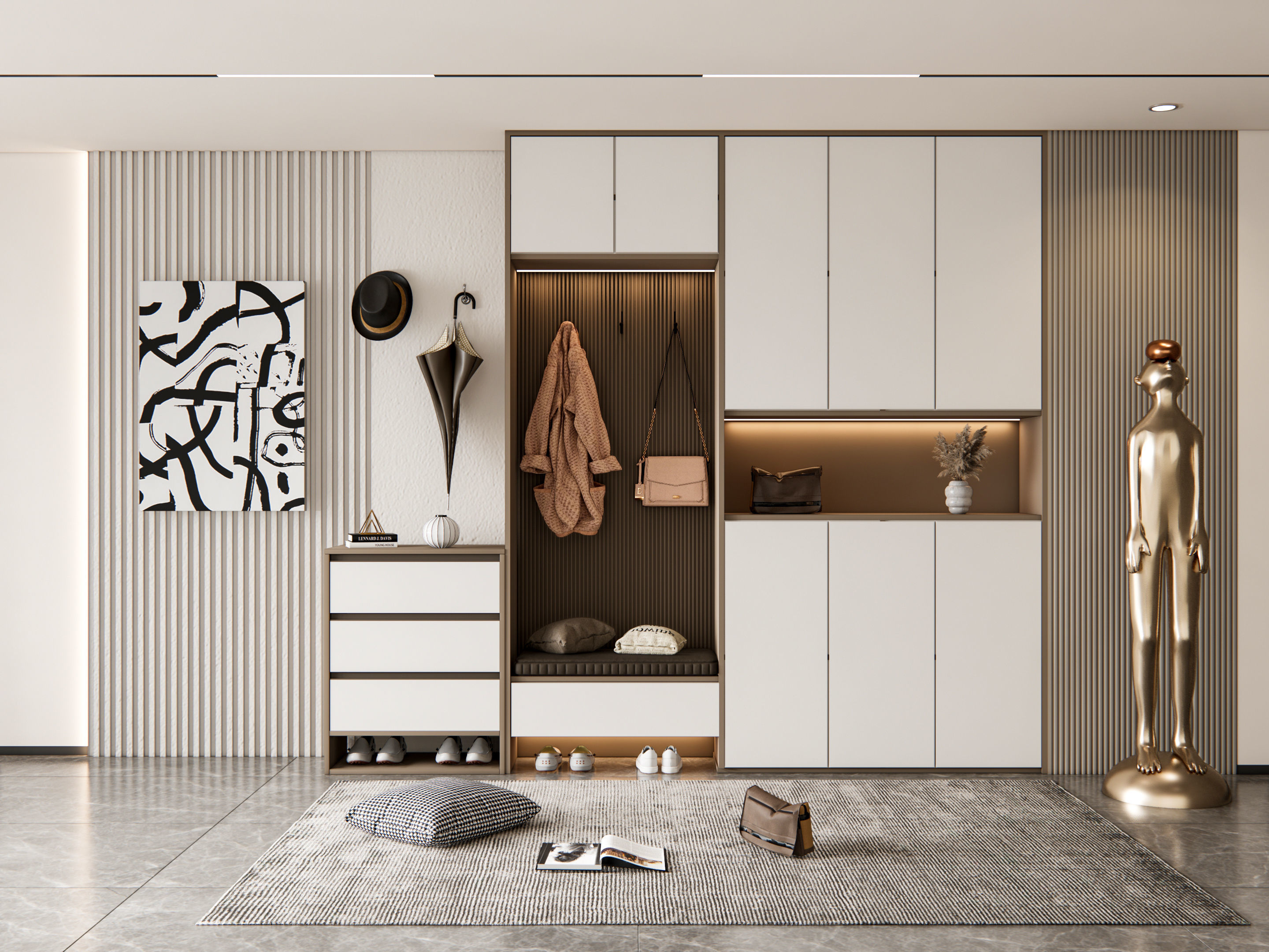 Entryway hallway entrance hall corridor furniture 11 3D model_6