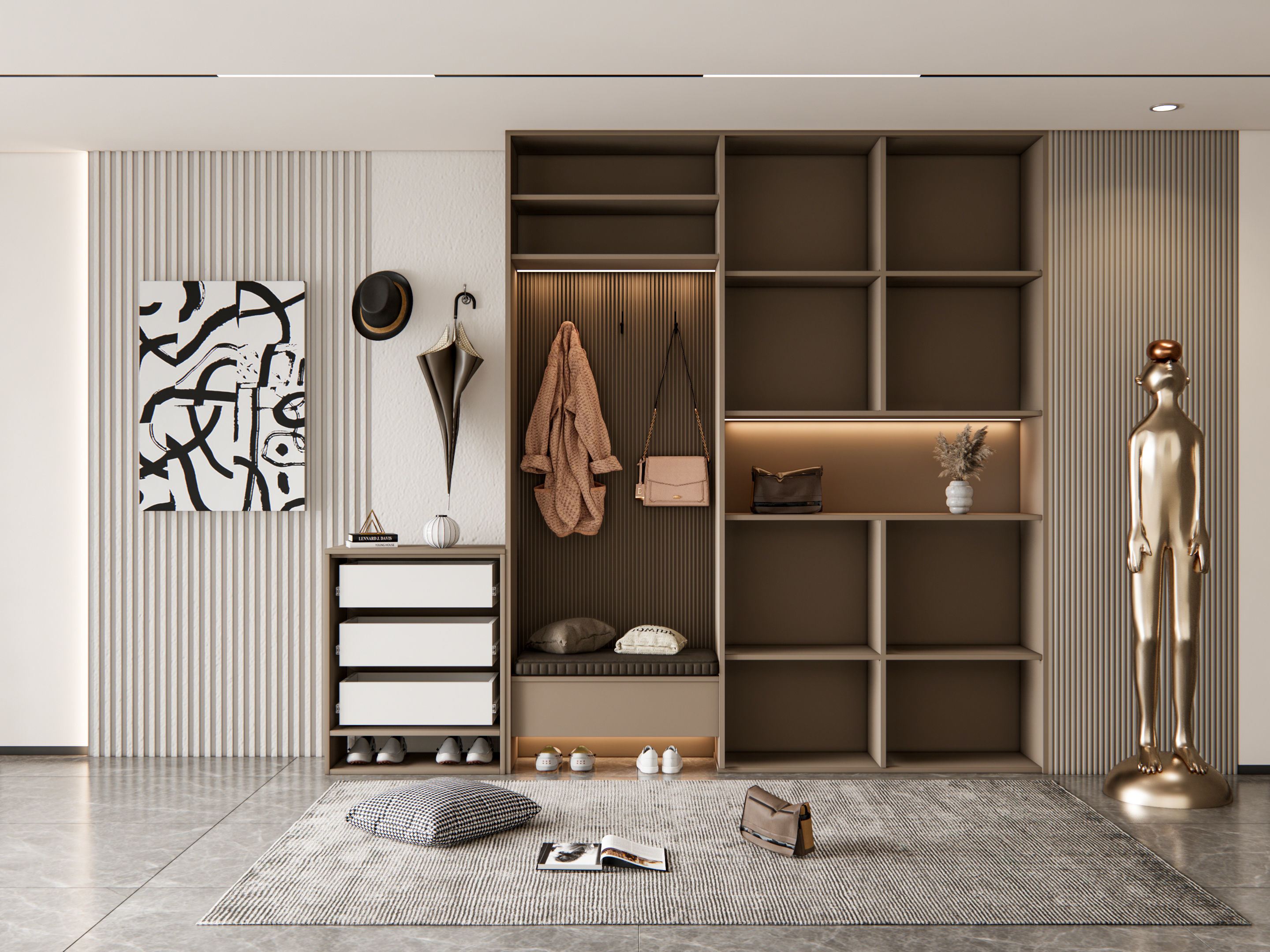 Entryway hallway entrance hall corridor furniture 11 3D model_1