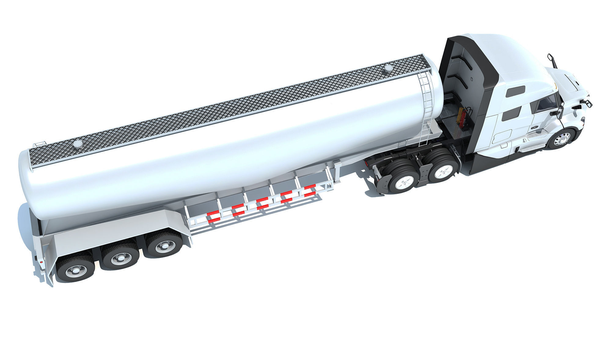 2024 Semi Truck with Tank Trailer 3D model_6