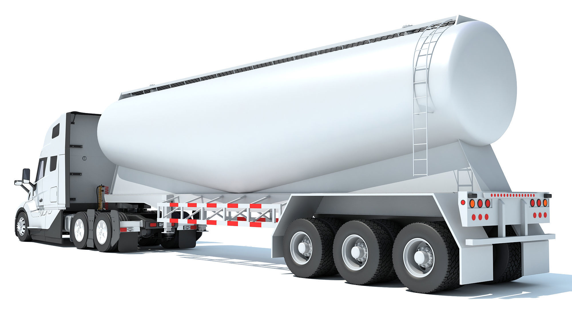 2024 Semi Truck with Tank Trailer 3D model_3