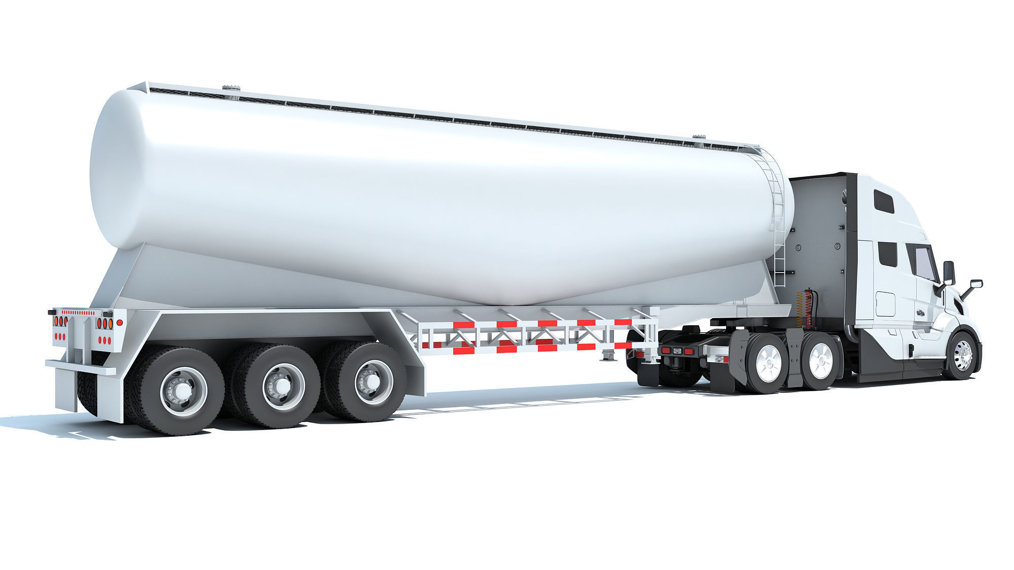 2024 Semi Truck with Tank Trailer 3D model_4