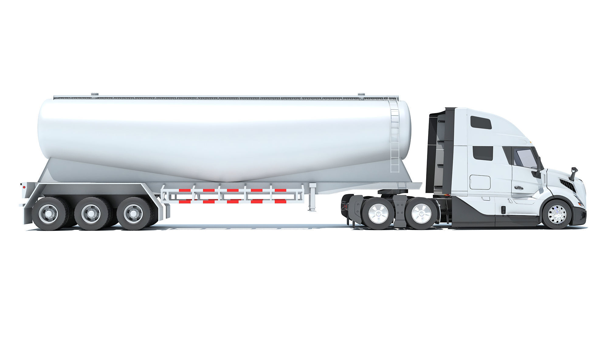 2024 Semi Truck with Tank Trailer 3D model_5