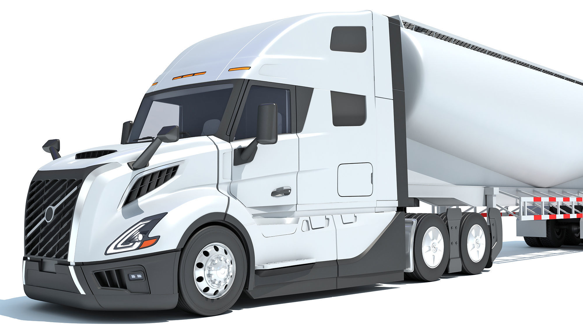 2024 Semi Truck with Tank Trailer 3D model_12