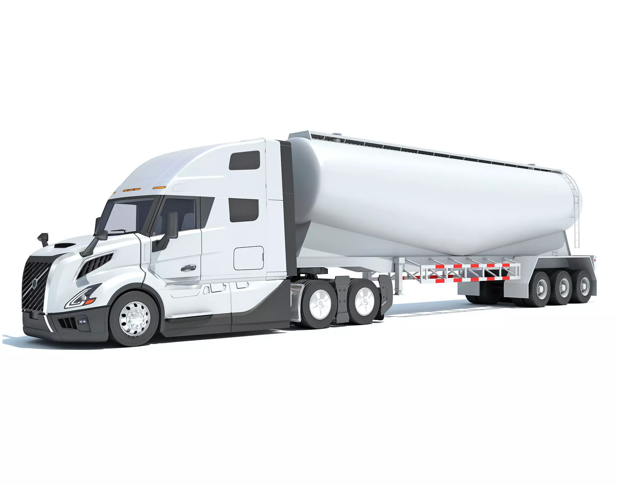 2024 Semi Truck with Tank Trailer 3D model_0