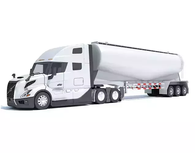 2024 Semi Truck with Tank Trailer 3D model