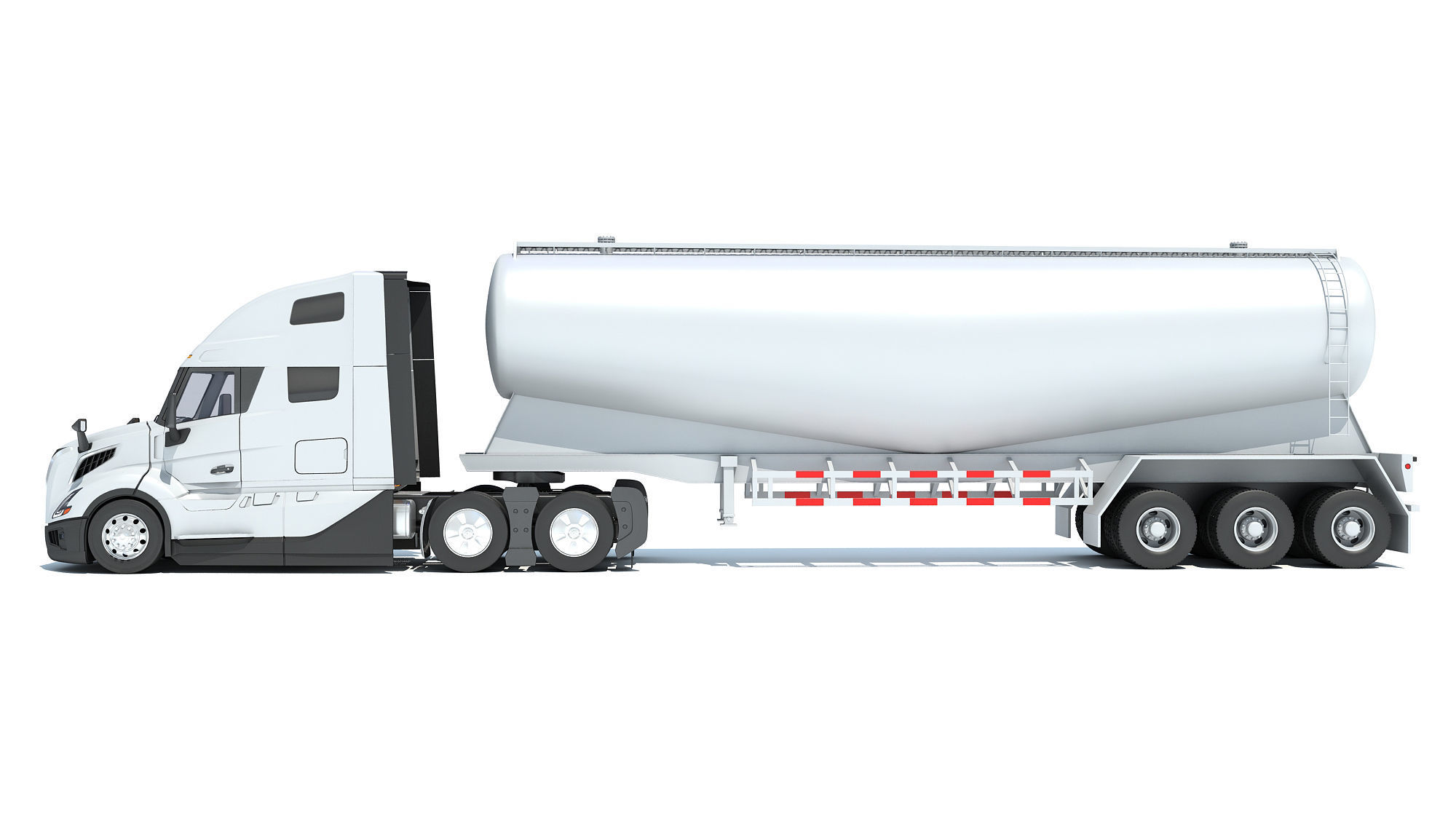 2024 Semi Truck with Tank Trailer 3D model_1