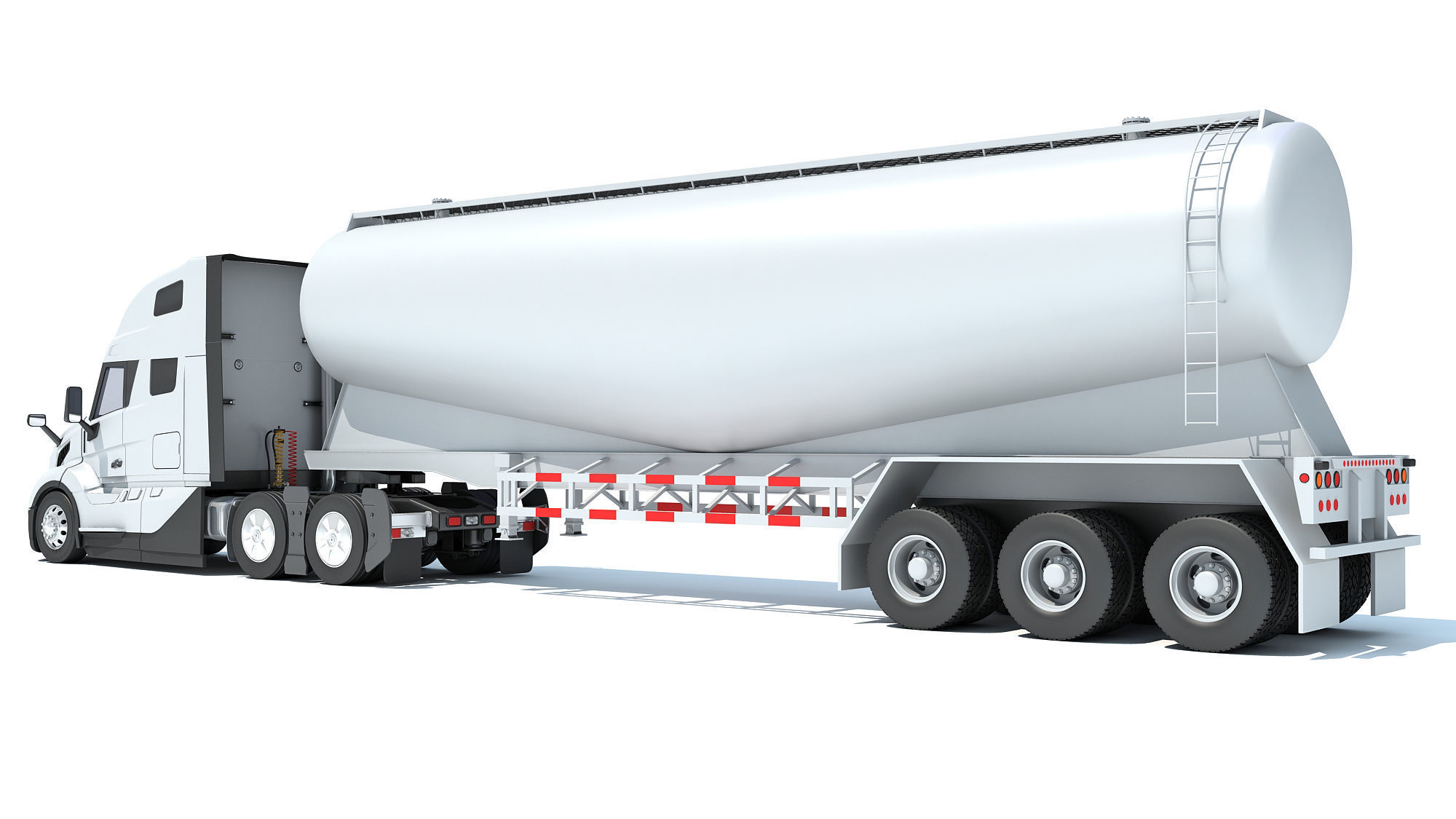 2024 Semi Truck with Tank Trailer 3D model_2