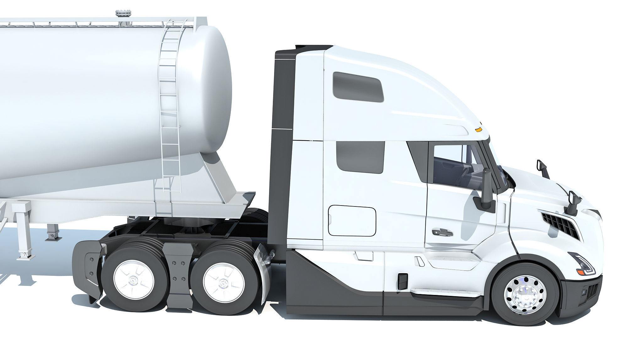 2024 Semi Truck with Tank Trailer 3D model_14