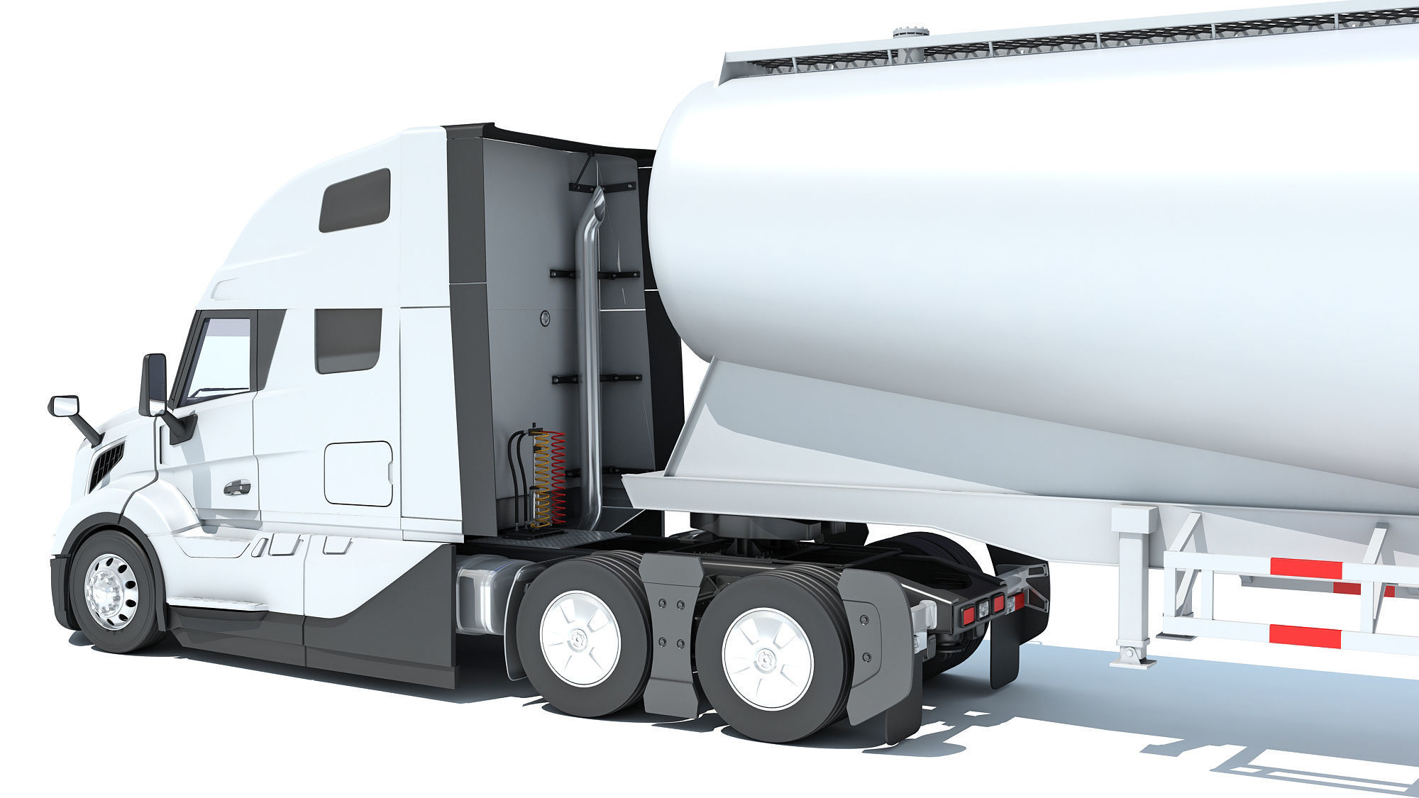 2024 Semi Truck with Tank Trailer 3D model_13
