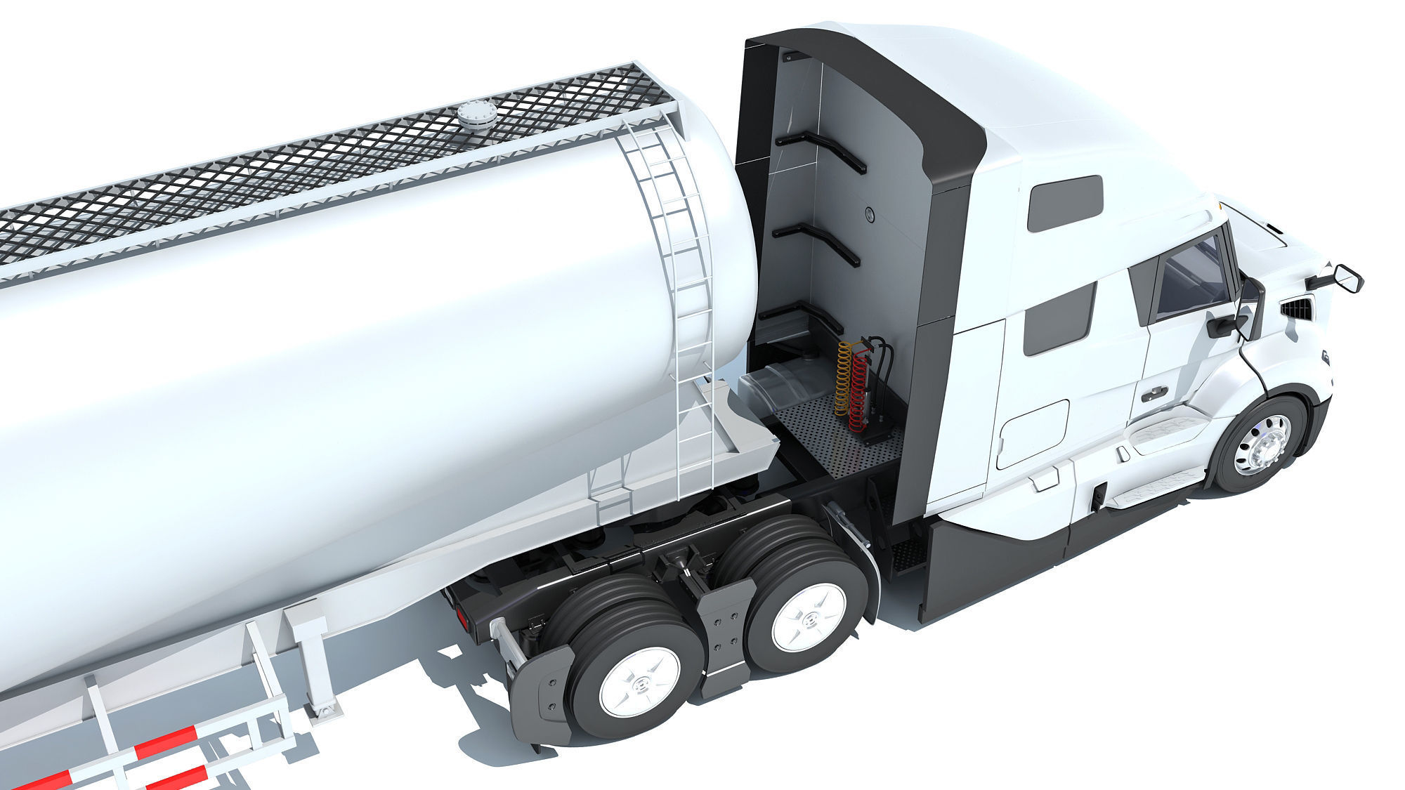 2024 Semi Truck with Tank Trailer 3D model_16