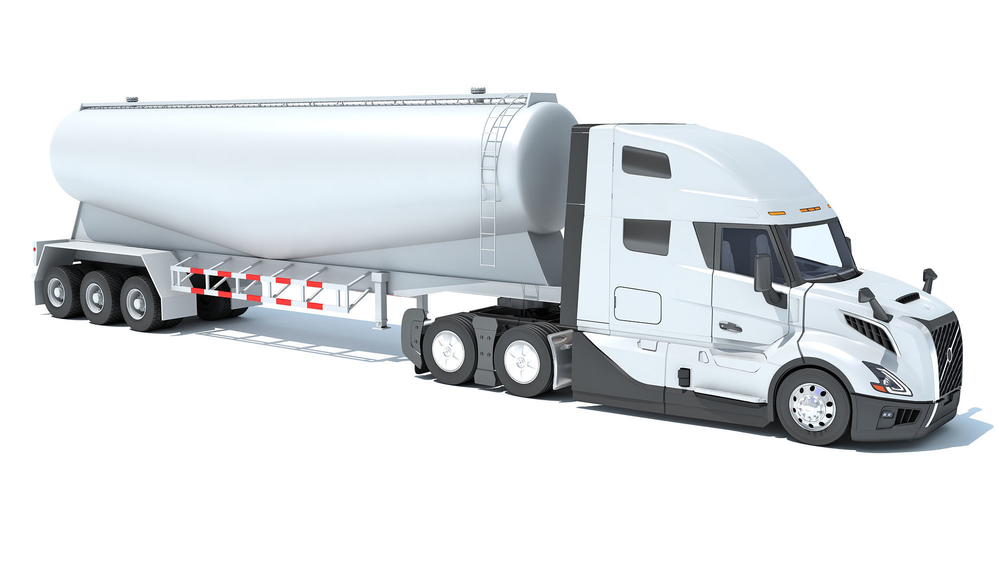 2024 Semi Truck with Tank Trailer 3D model_7