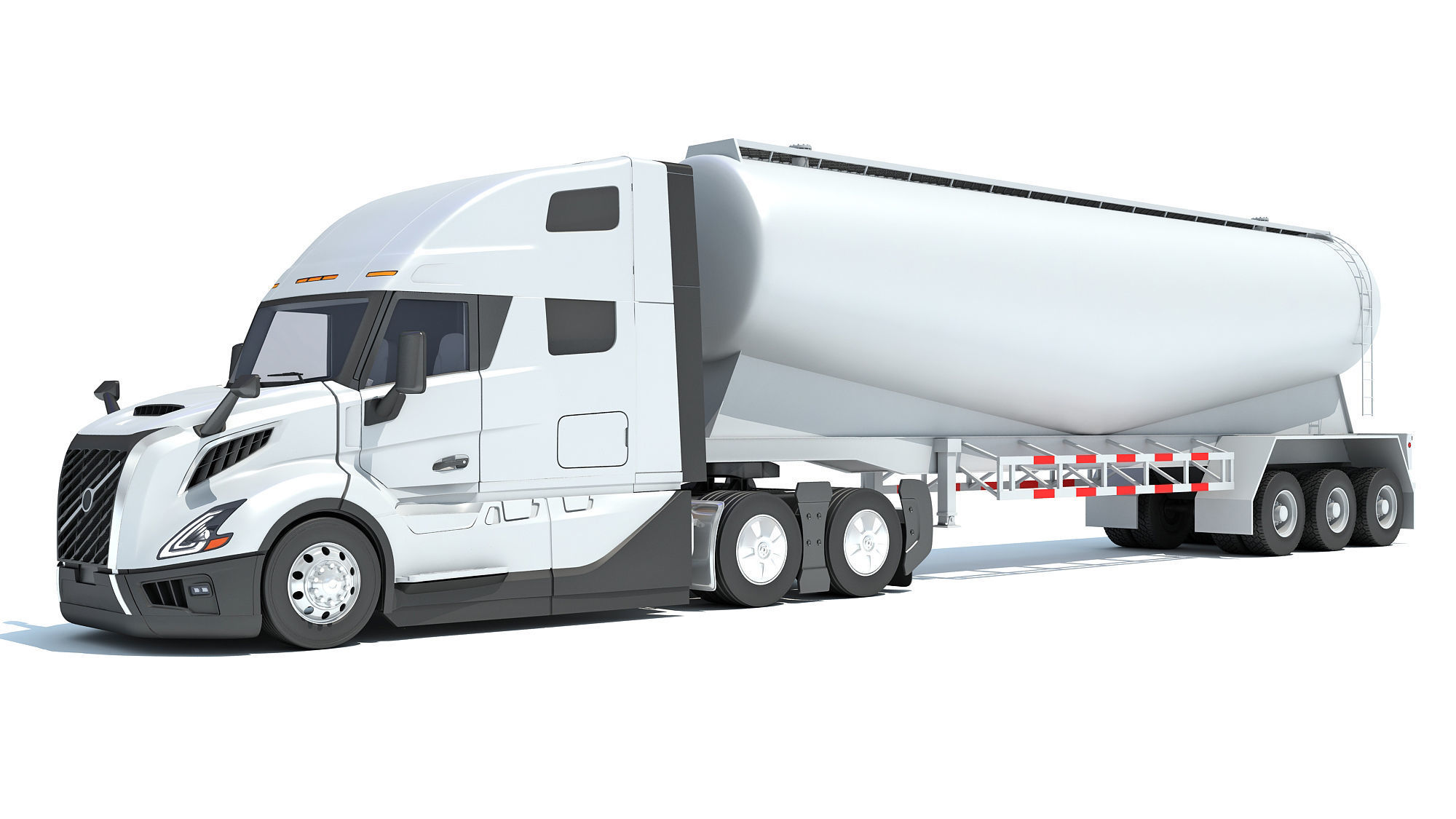 2024 Semi Truck with Tank Trailer 3D model_8
