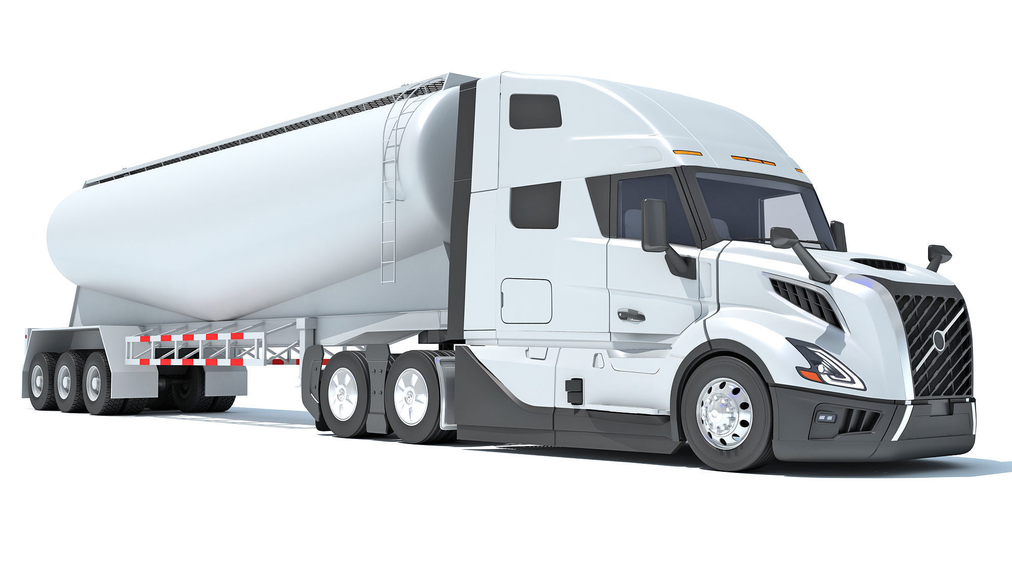 2024 Semi Truck with Tank Trailer 3D model_9