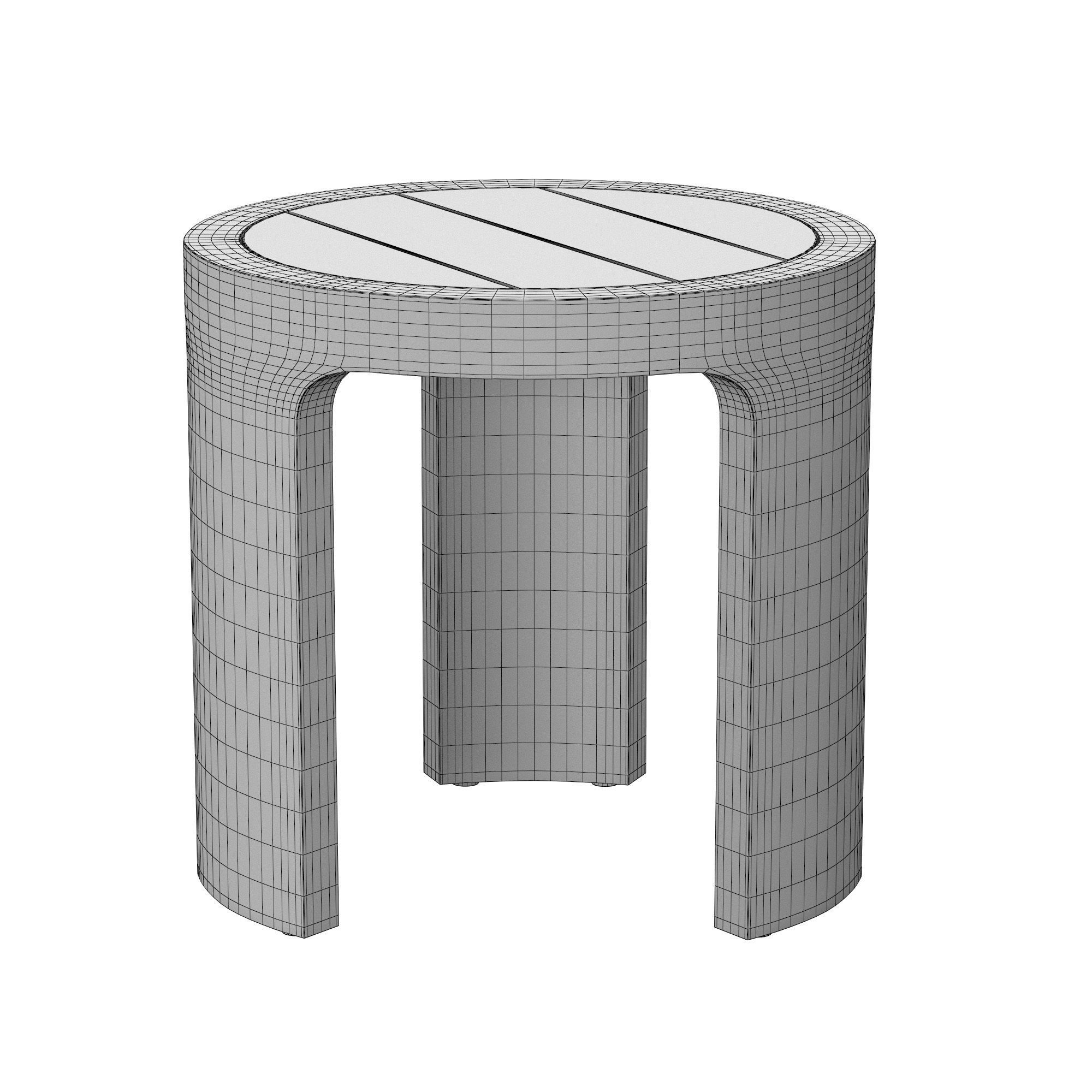 BRONTE TEAK SIDE TABLE 3D model_4