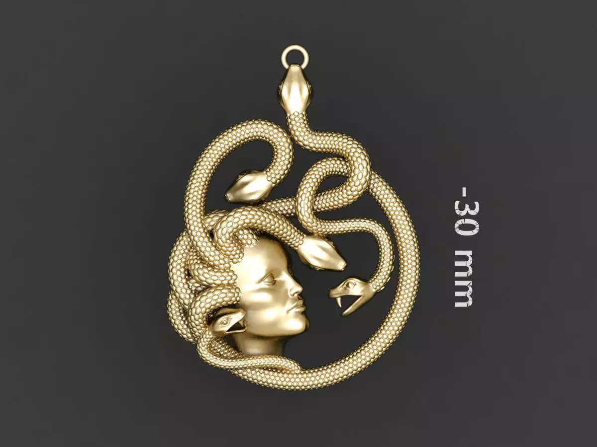 Medusa Necklace 3D print model_0