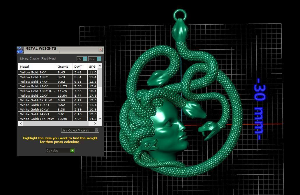 Medusa Necklace 3D print model_2