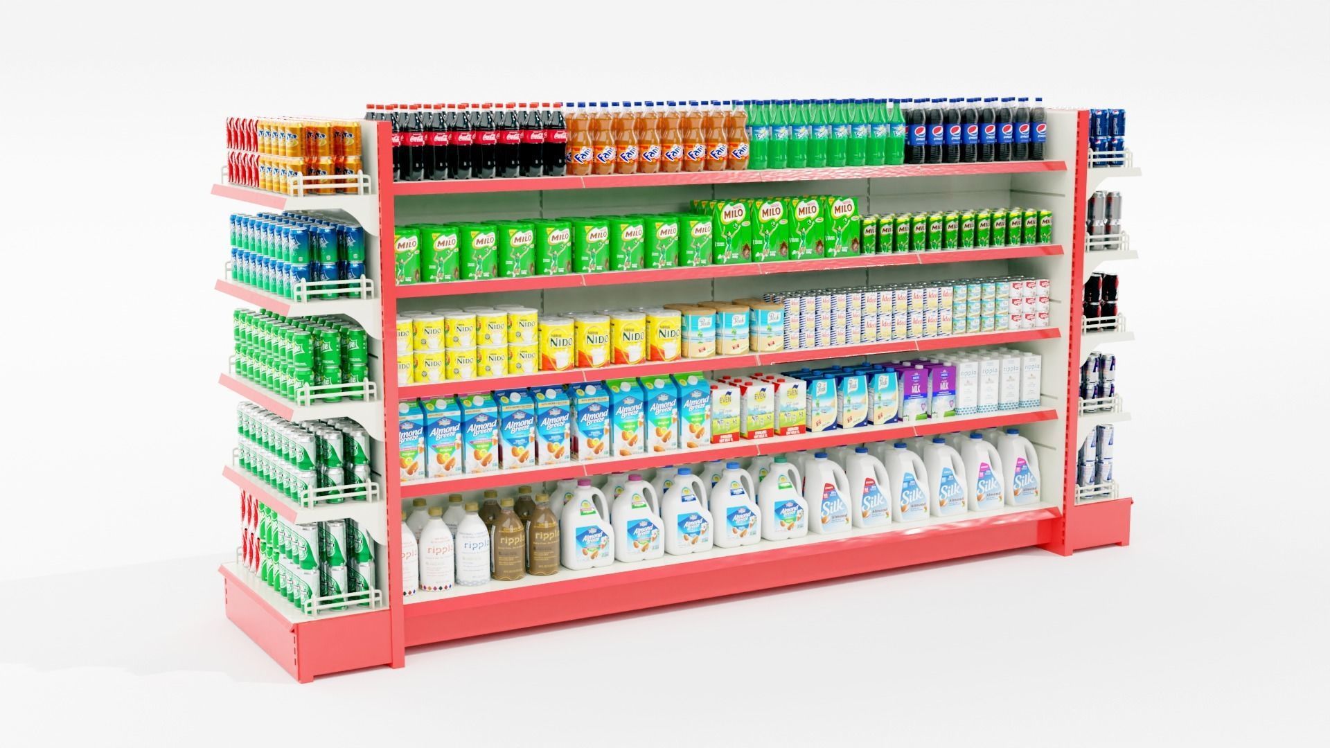 Supermarket Grocery Shelf 3D model_2