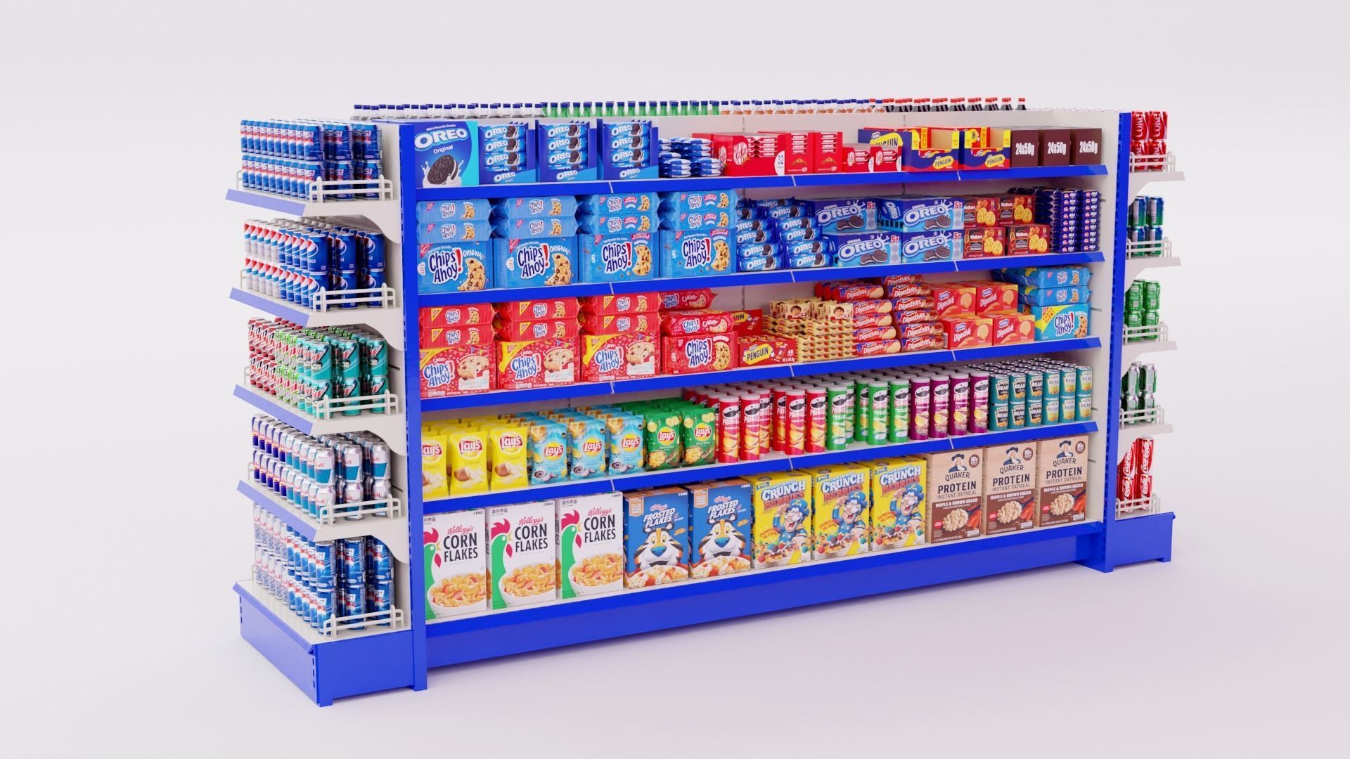 Supermarket Grocery Shelf 3D model_1